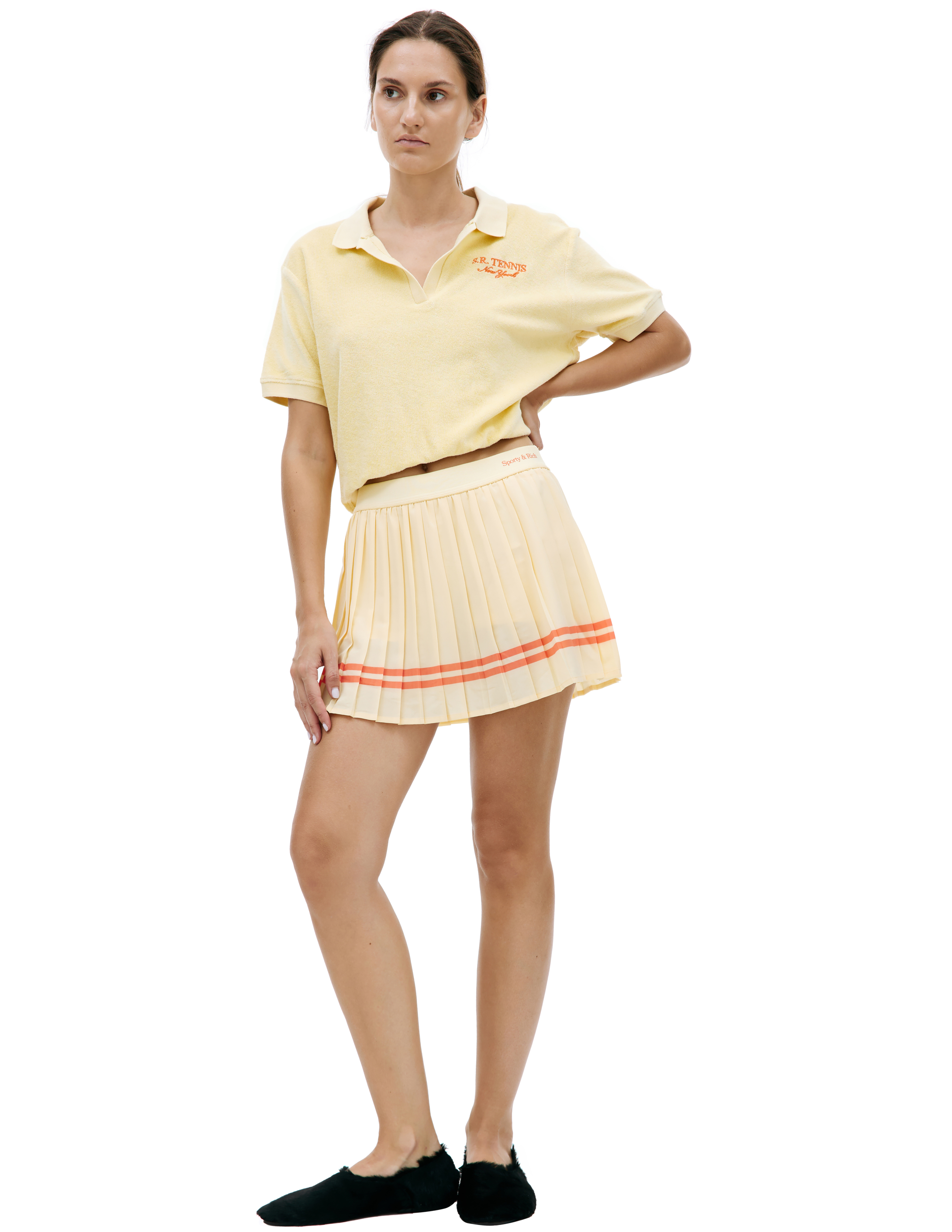 Плиссированная юбка мини SPORTY & RICH SK921AL, размер S;M;L;XL