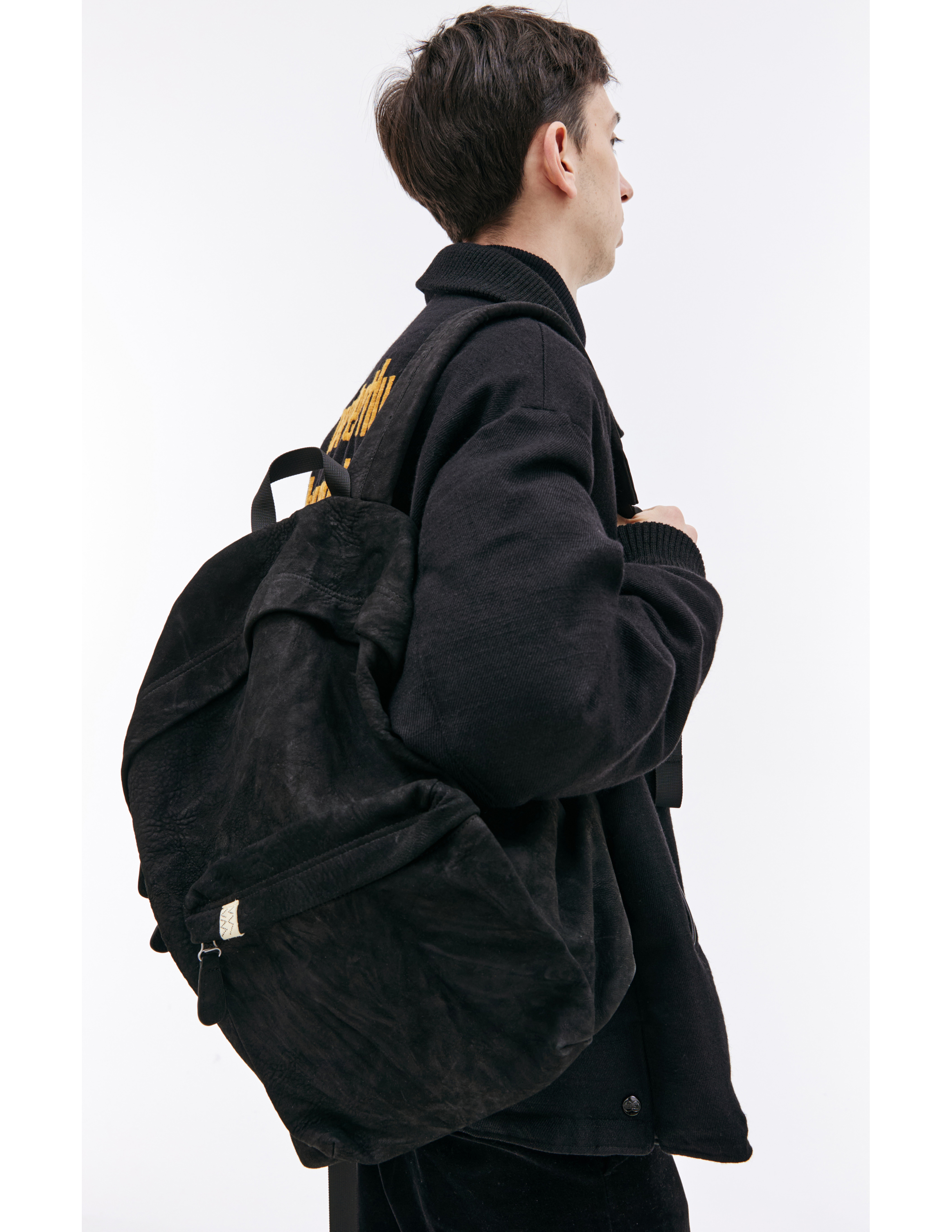 Черный рюкзак Shaman-Folk из кожи visvim 0123203003039, размер One Size - фото 5