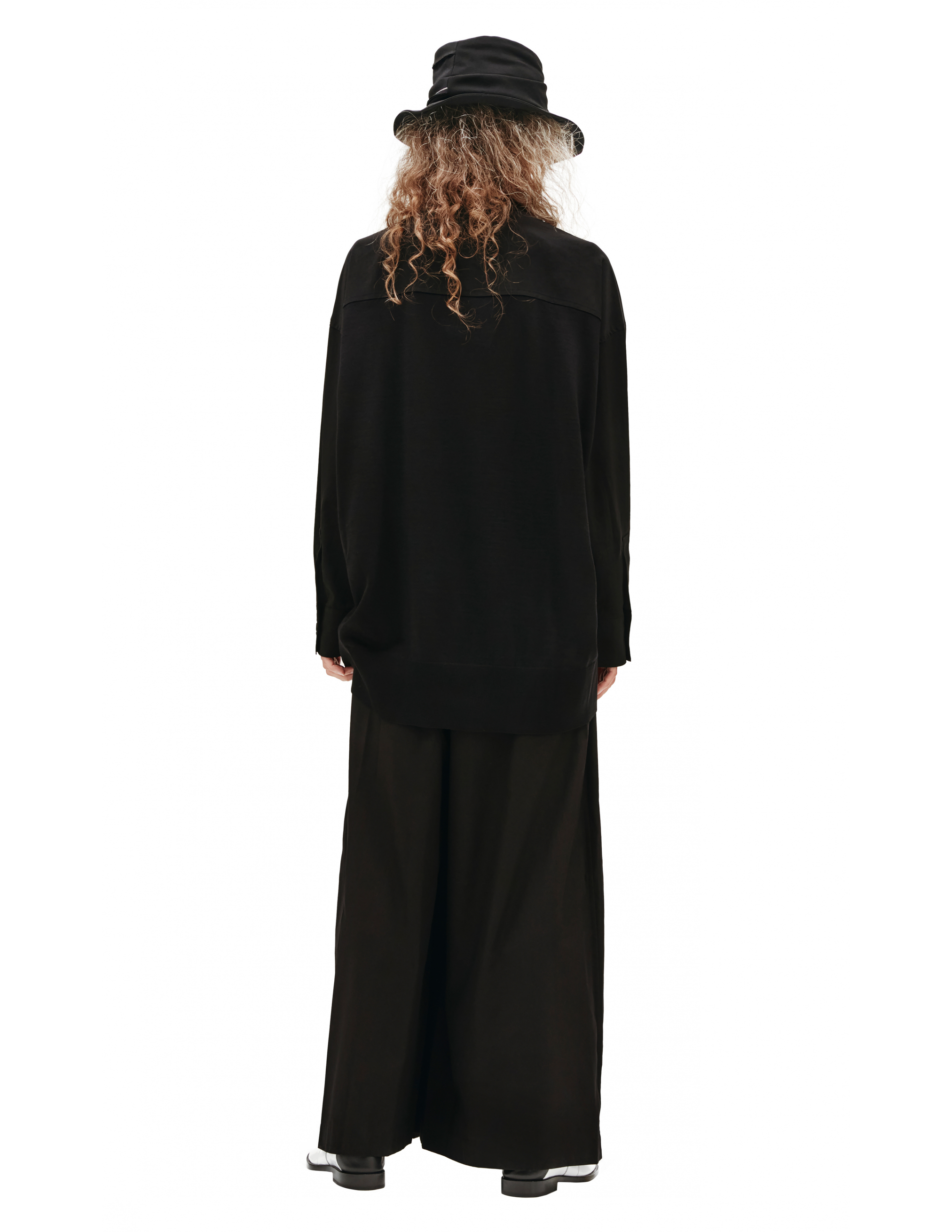 Комбинированная рубашка черного цвета Ys YM-K78-846-3, размер 2 - фото 3