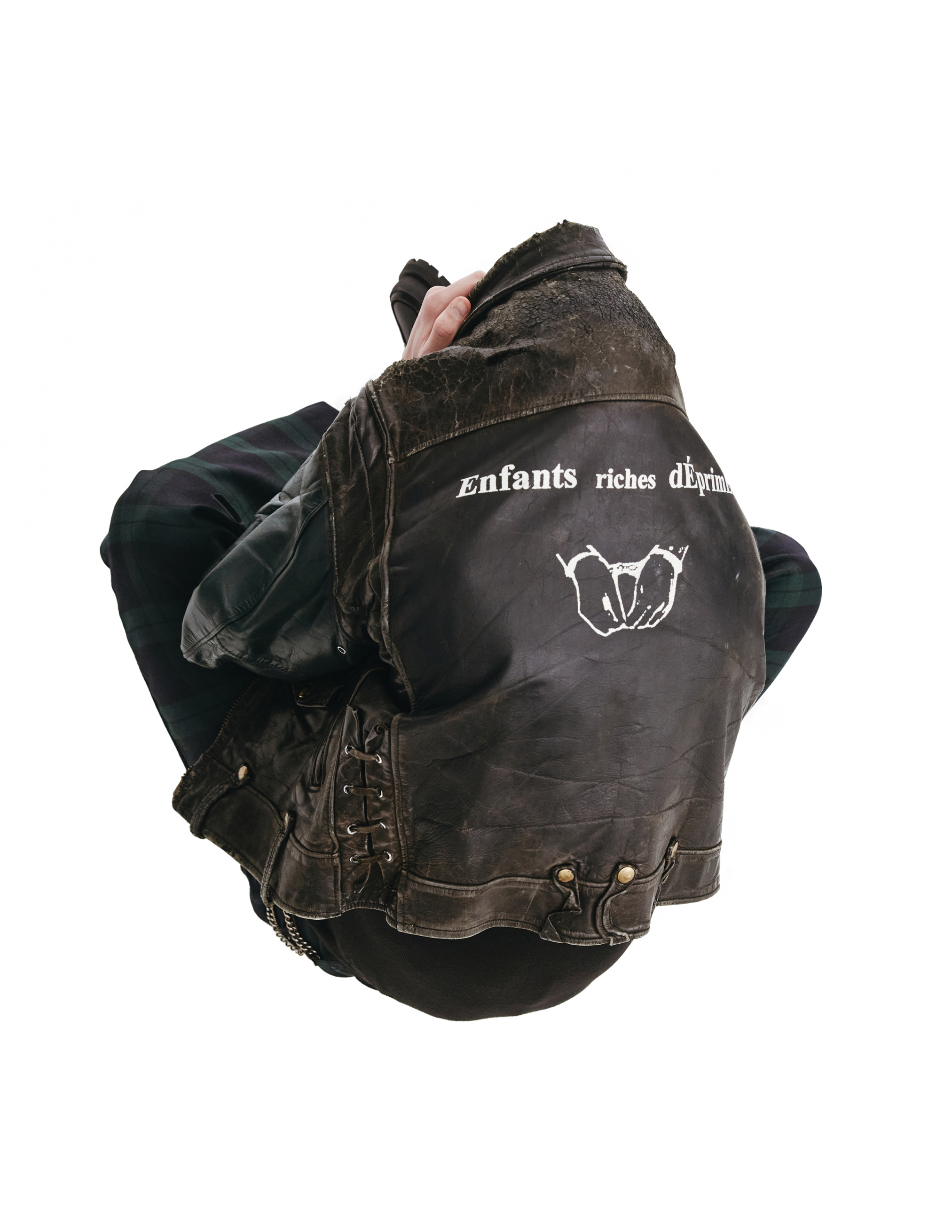 Кожаная куртка с принтом на спине - Enfants Riches Deprimes  030/EXCL/B1/blk Фото 15