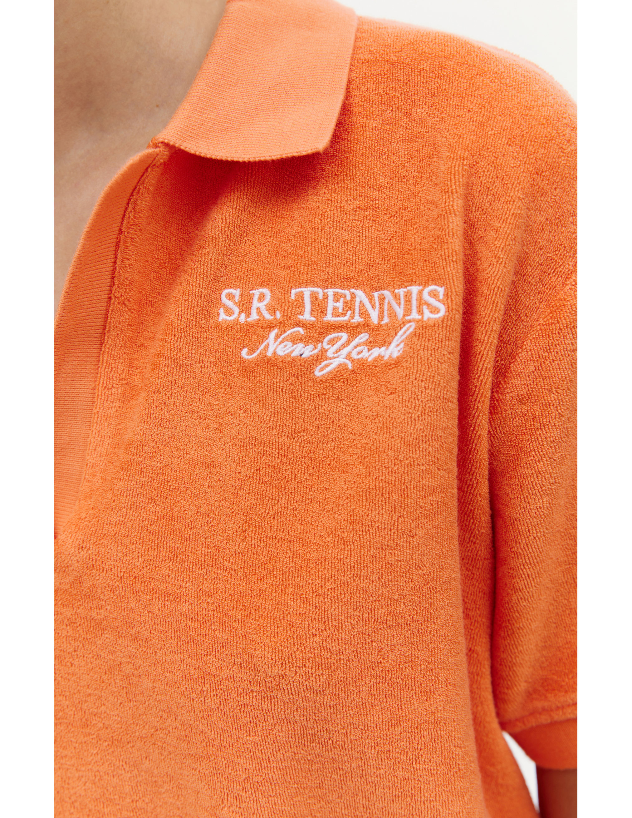Оранжевое поло с вышивкой SR Tennis SPORTY & RICH PO922PO, размер S;M;L;XL - фото 4
