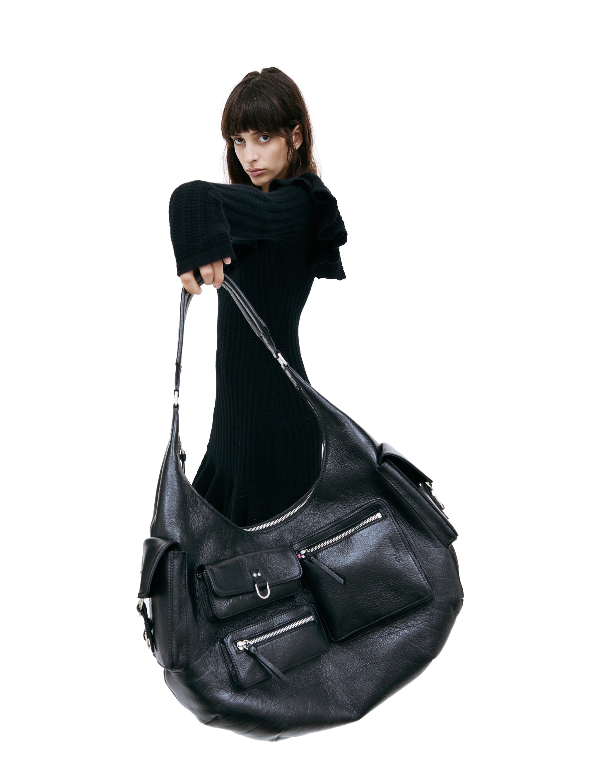 Кожаная сумка Hobo Large с карманами Blumarine A3H/HW177A/N0990, размер One Size A3H/HW177A/N0990 - фото 4