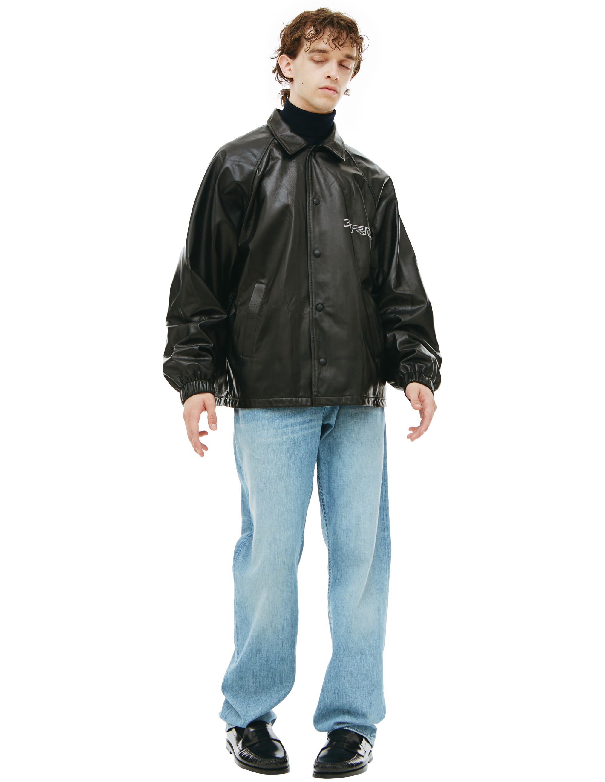 Кожаная куртка с вышивкой ERD Enfants Riches Deprimes 030/104, размер XXL;L