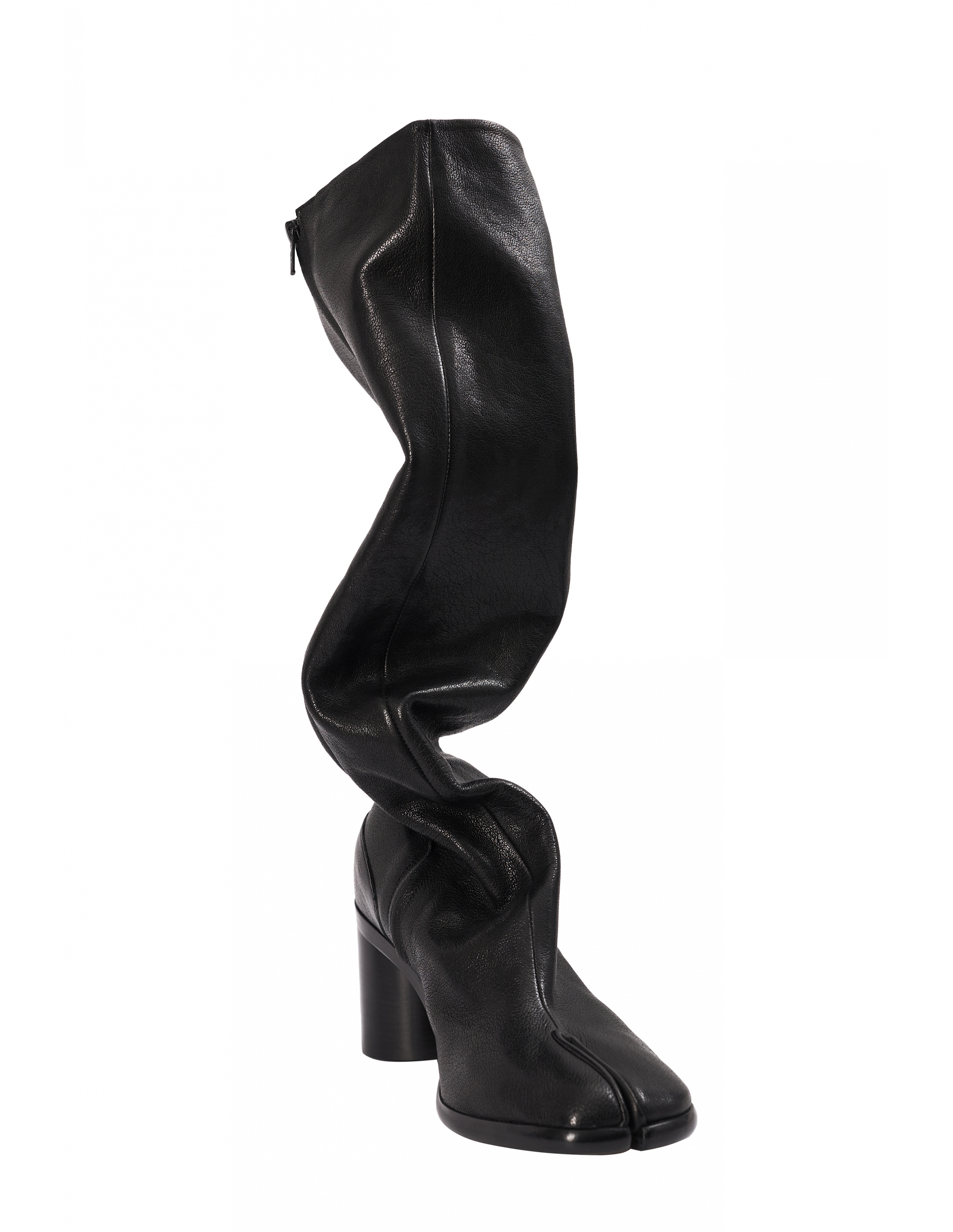 Черные кожаные сапоги Tabi - Maison Margiela  S34WW0057/P3753/T8013 Фото 6