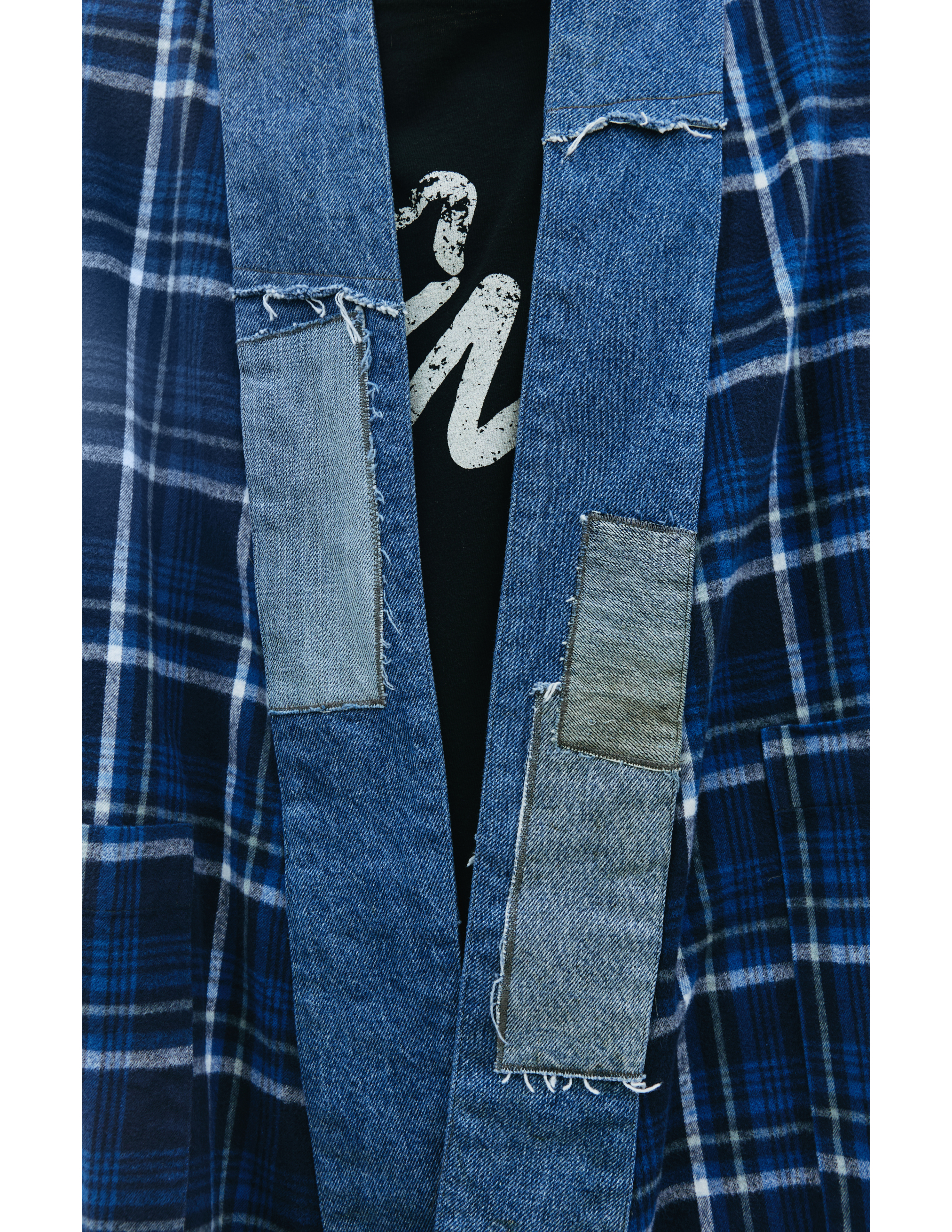 Комбинированная рубашка-кимоно Greg Lauren FM125, размер 4;5 - фото 5