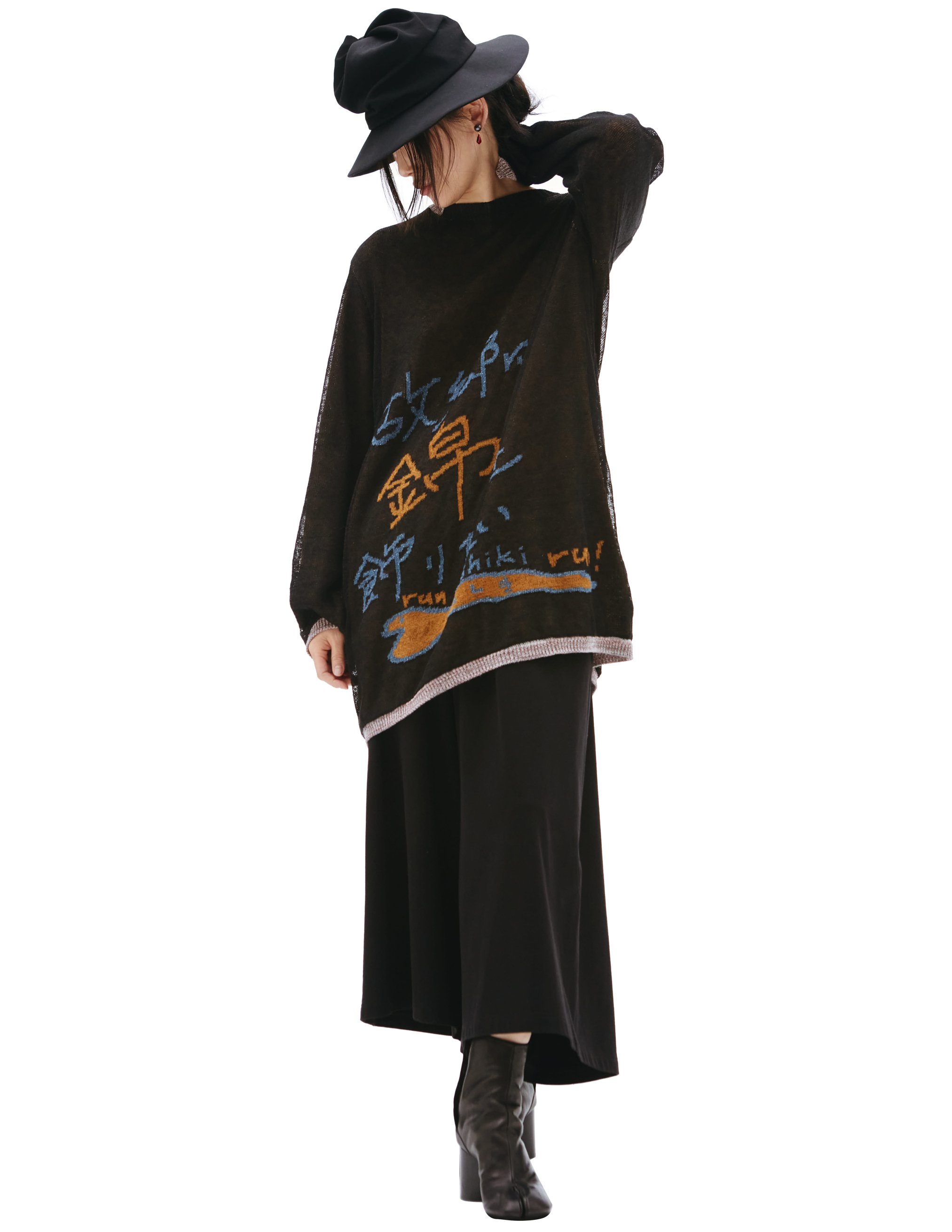 Черный свитер Whats your name Yohji Yamamoto HG-K13-373-1, размер 3