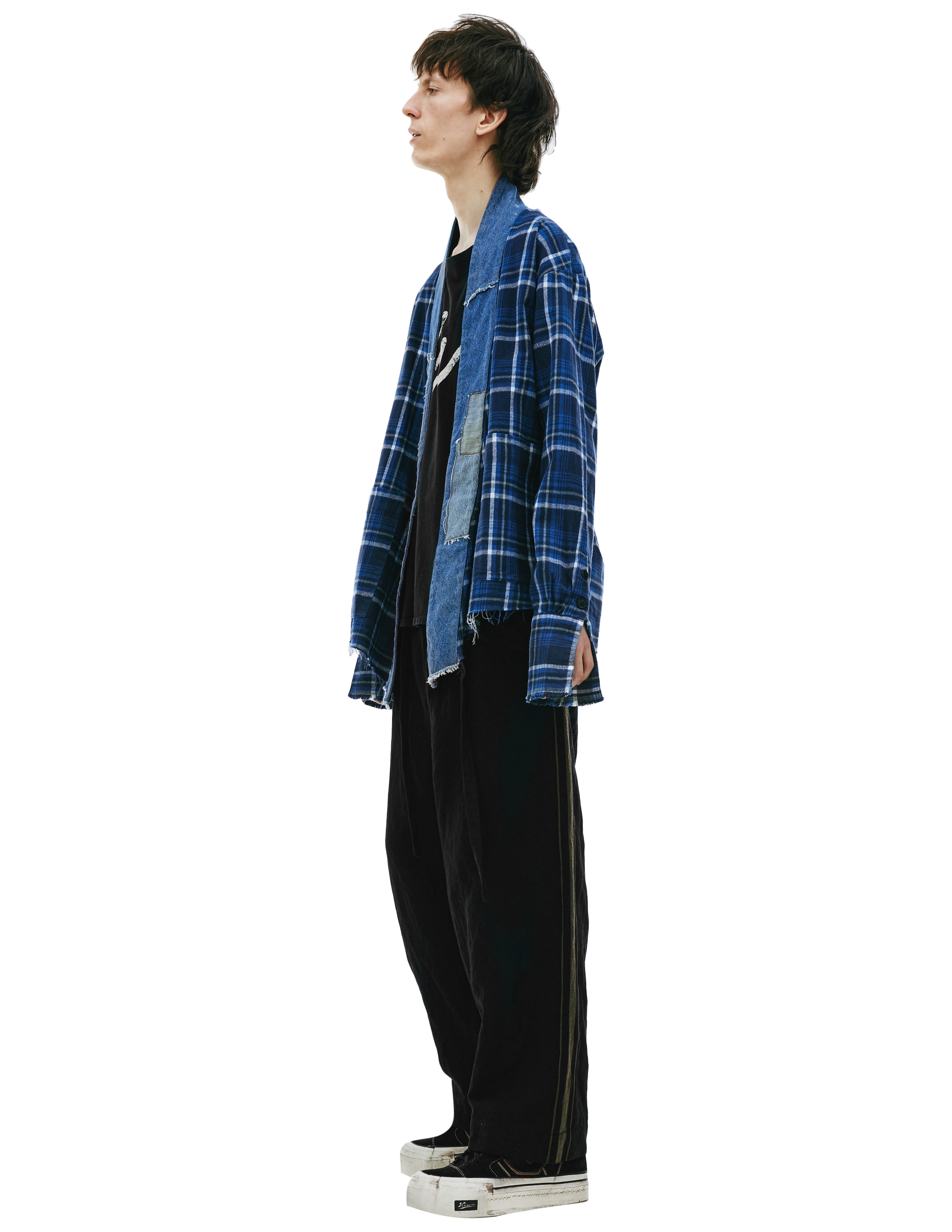 Комбинированная рубашка-кимоно Greg Lauren FM125, размер 4;5 - фото 2