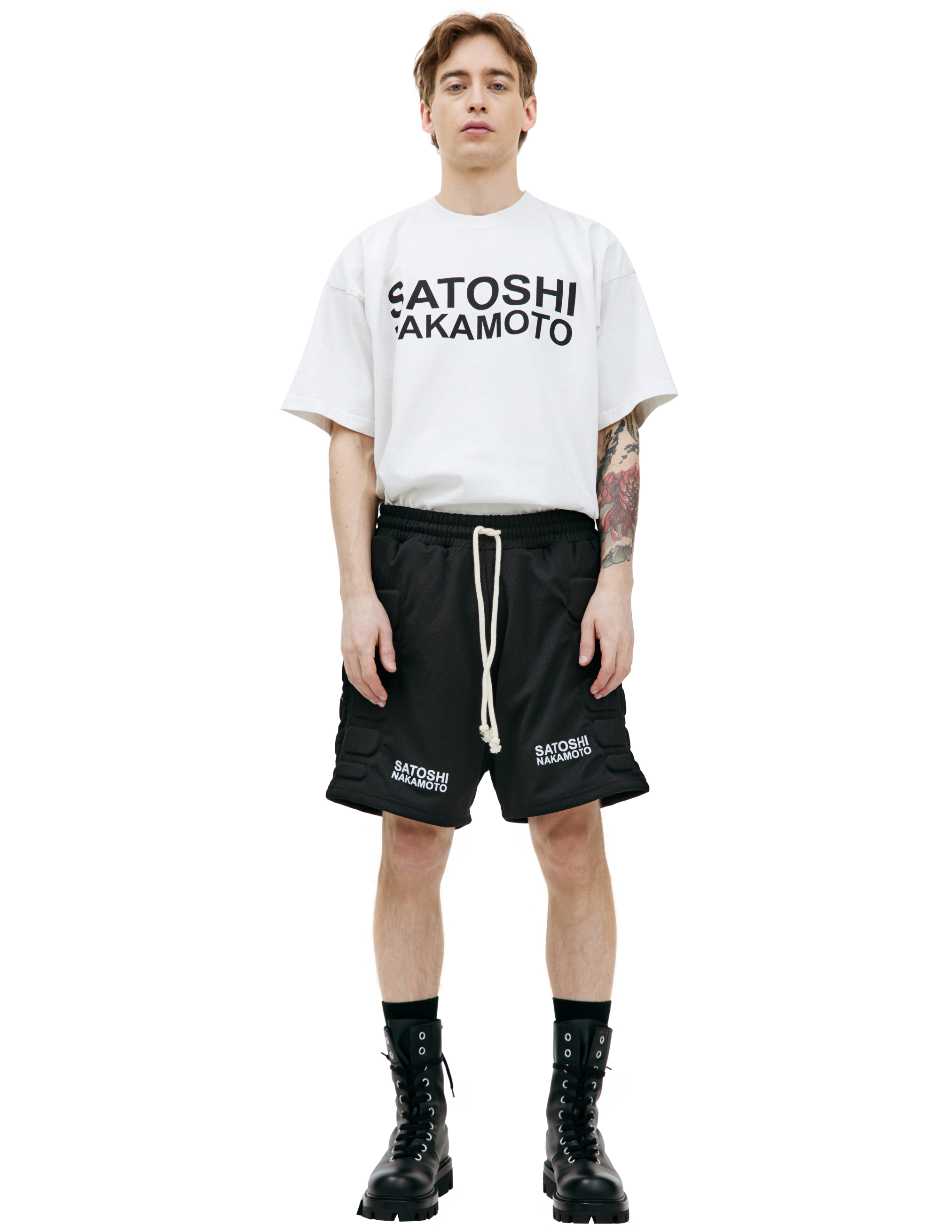 Сетчатые шорты с логотипом Satoshi Nakamoto SS24SHRT005, размер M;L;XL