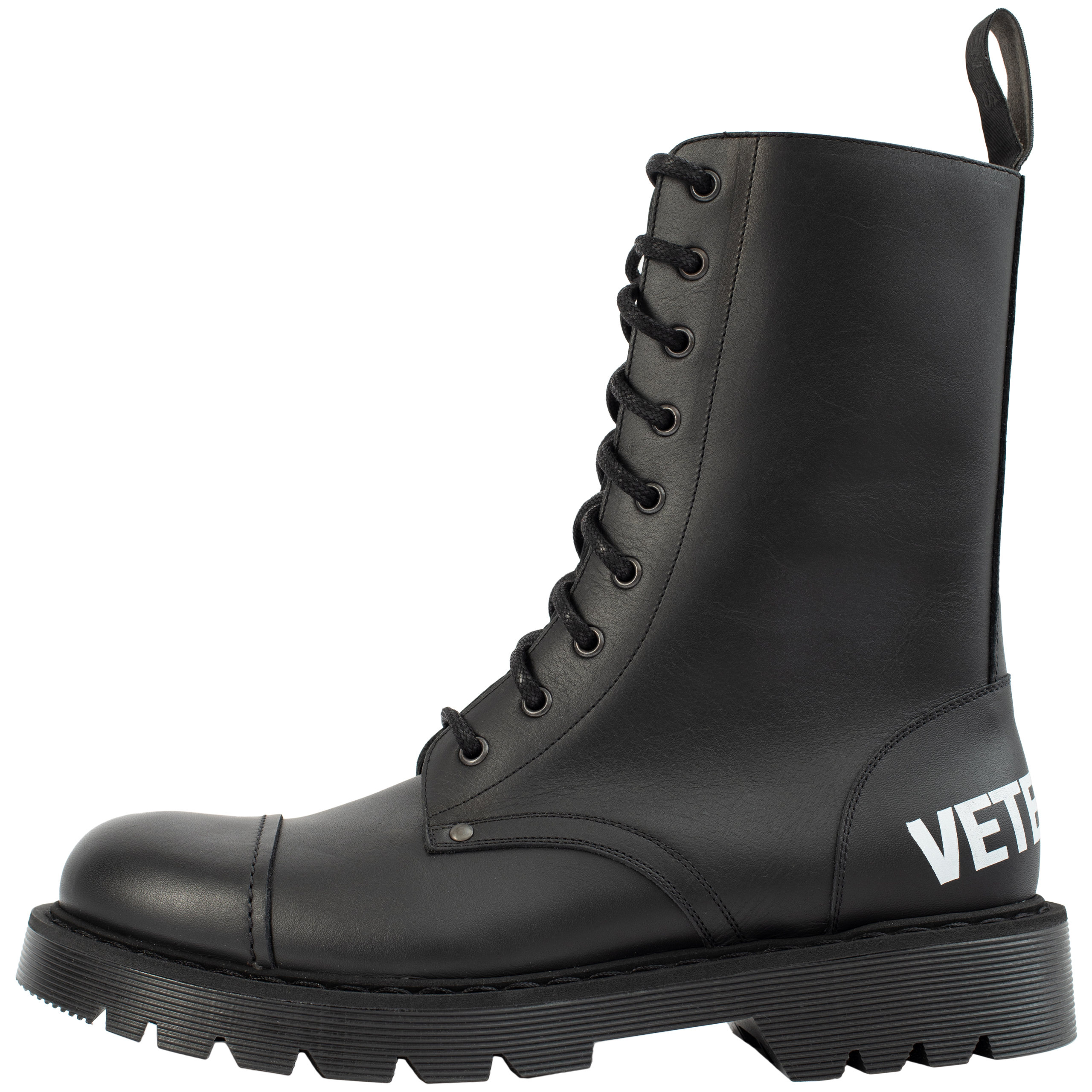 Черные ботинки на шнуровке с логотипом Vetements UA52BO200B/2414, размер 45;43;42;41;40;39 UA52BO200B/2414 - фото 2