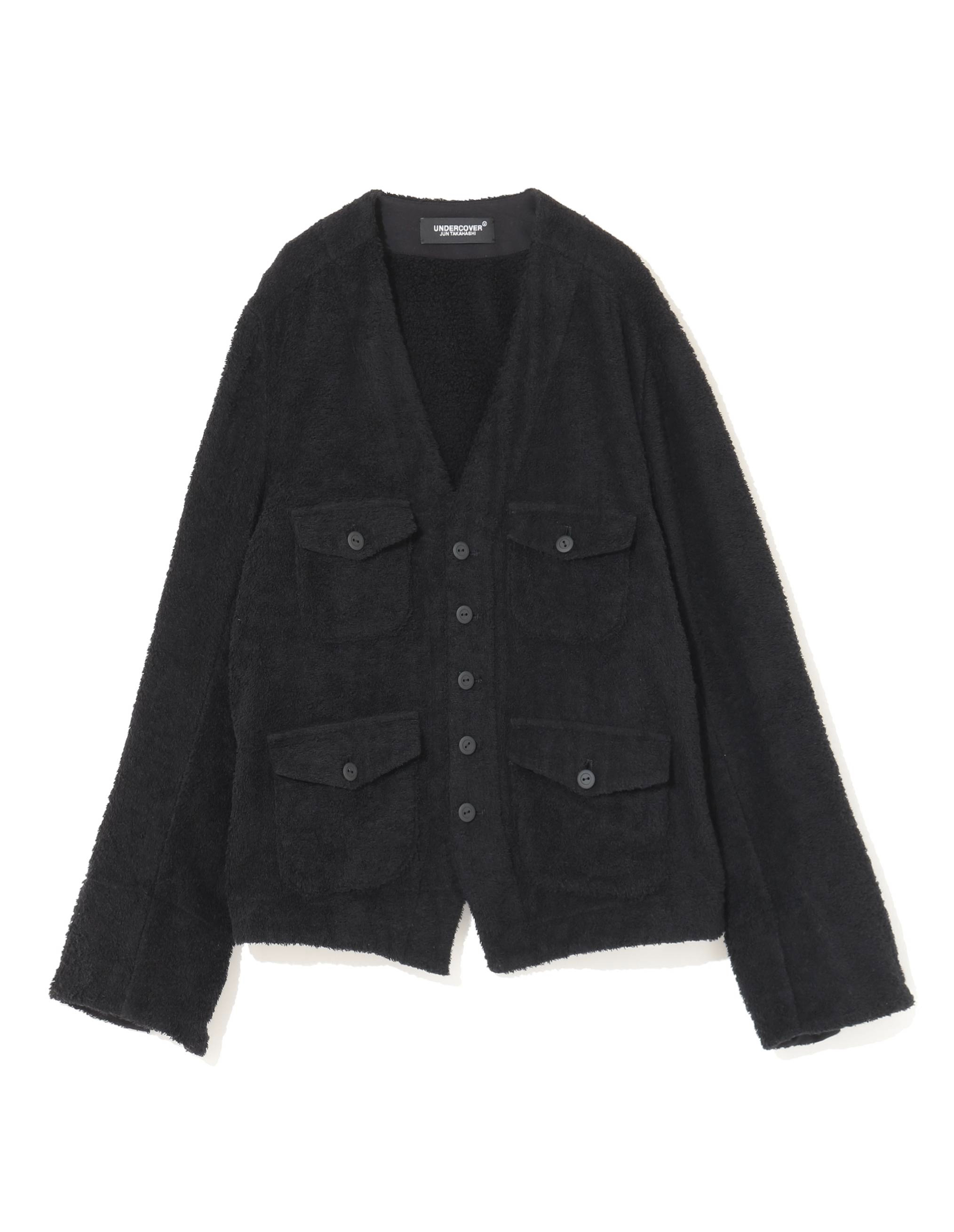 Черная махровая куртка Undercover UC1A4209, размер 4