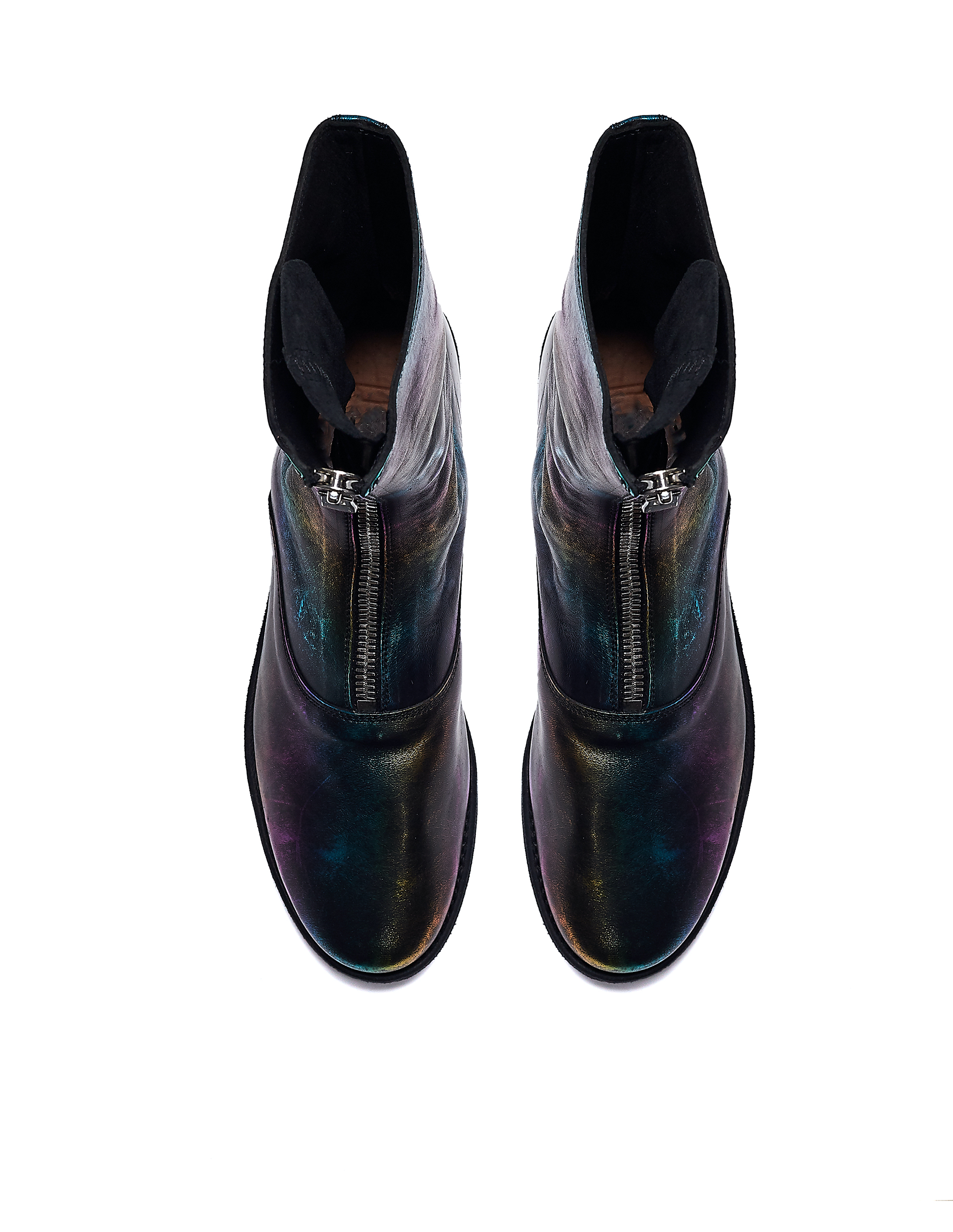 Кожаные ботинки с цветными разводами - Guidi 310/RBW Фото 4