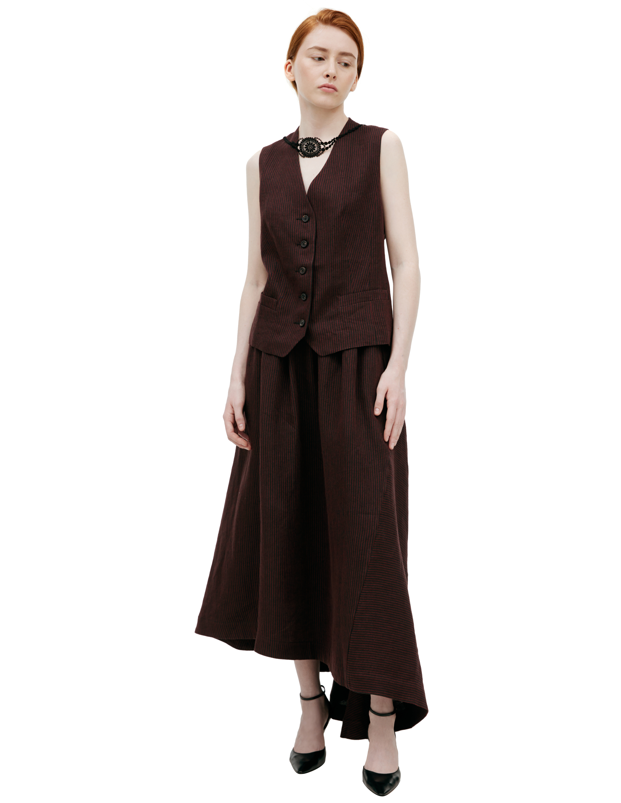 Однобортный жилет в полоску 66600₽