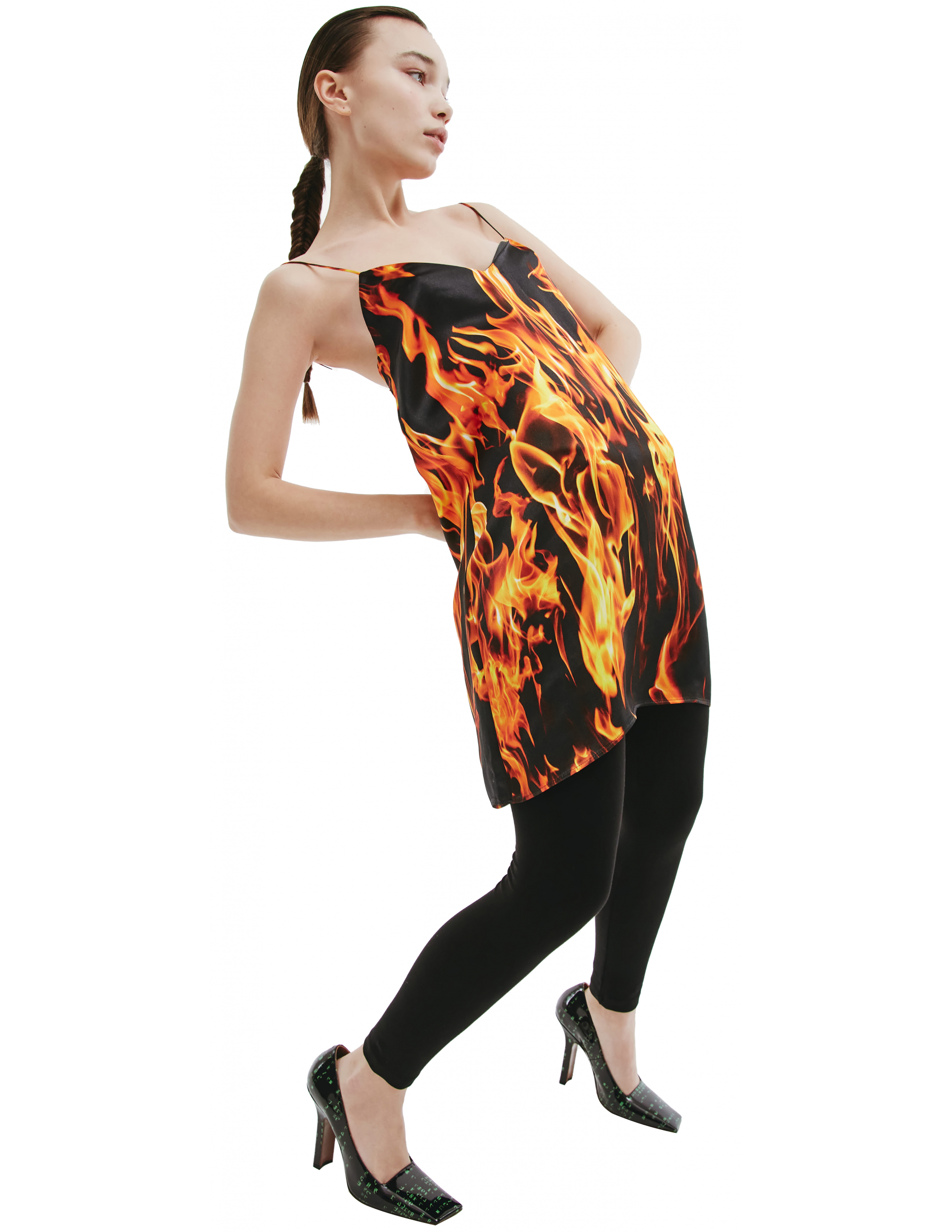 Платье-комбинация с пламенем VETEMENTS WE52DR260F/2657, размер S;L WE52DR260F/2657 - фото 1