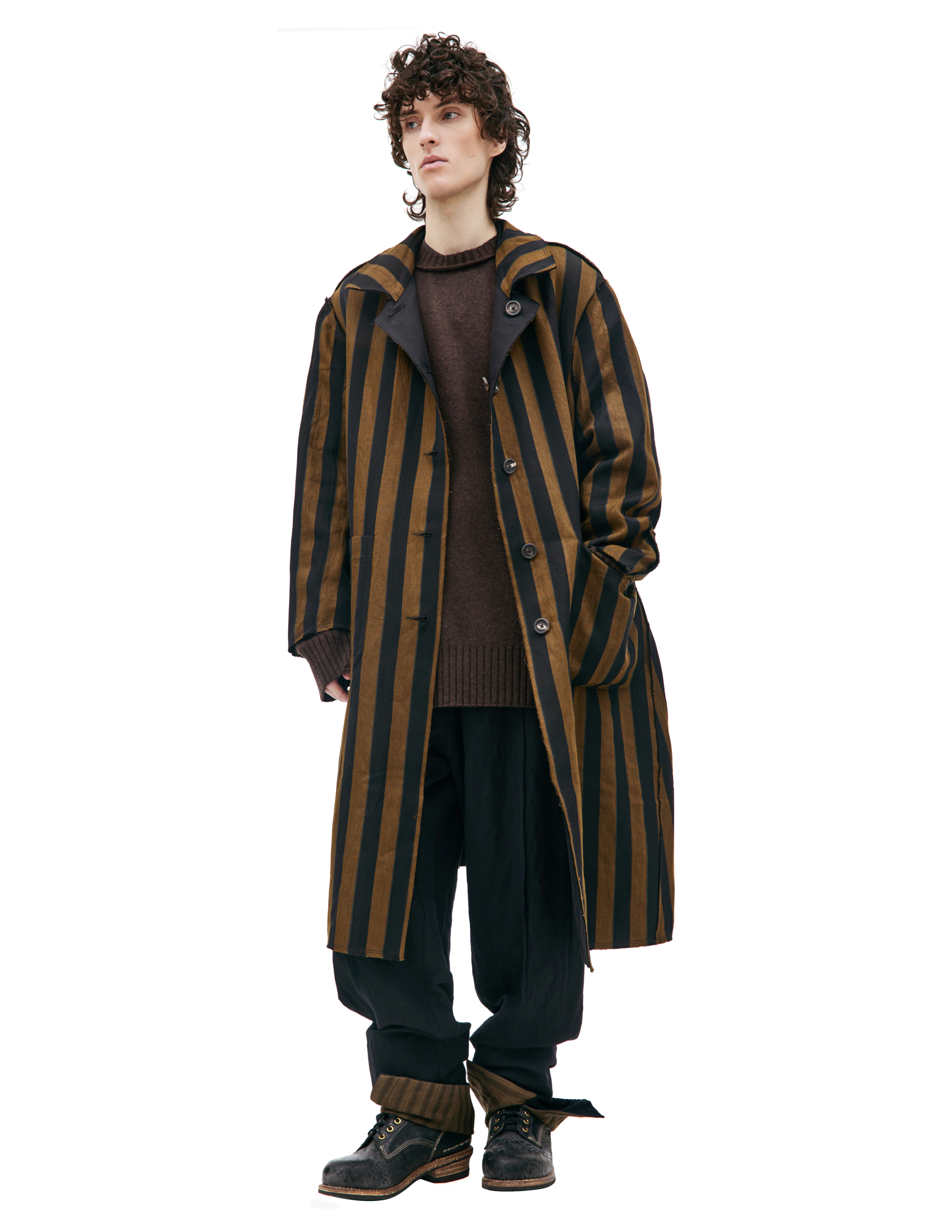 Двустороннее пальто изо льна и шерсти Ziggy Chen 0M2331112, размер 48;50 - фото 7