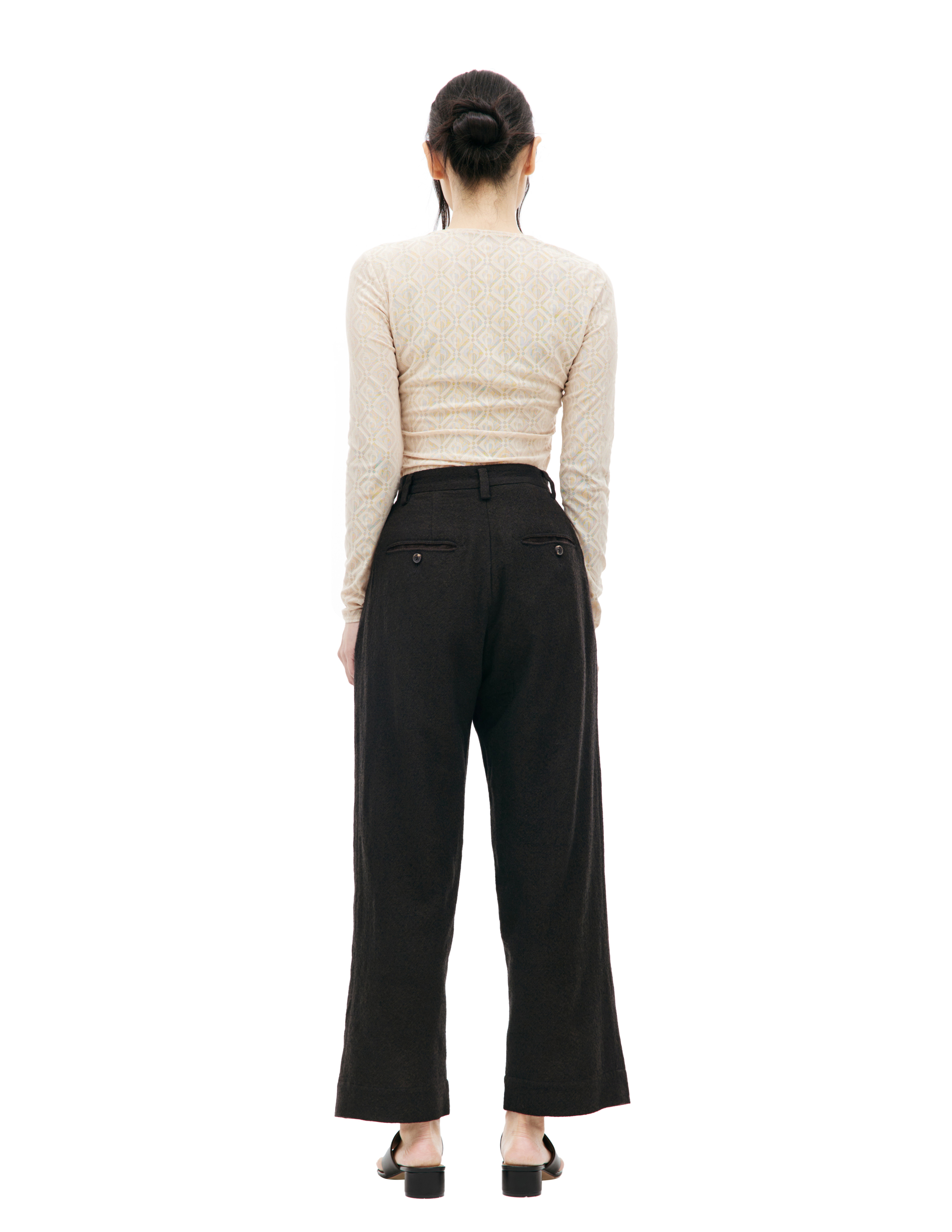 Шерстяные брюки с защипами Ziggy Chen 0W2330501, размер 36 - фото 3