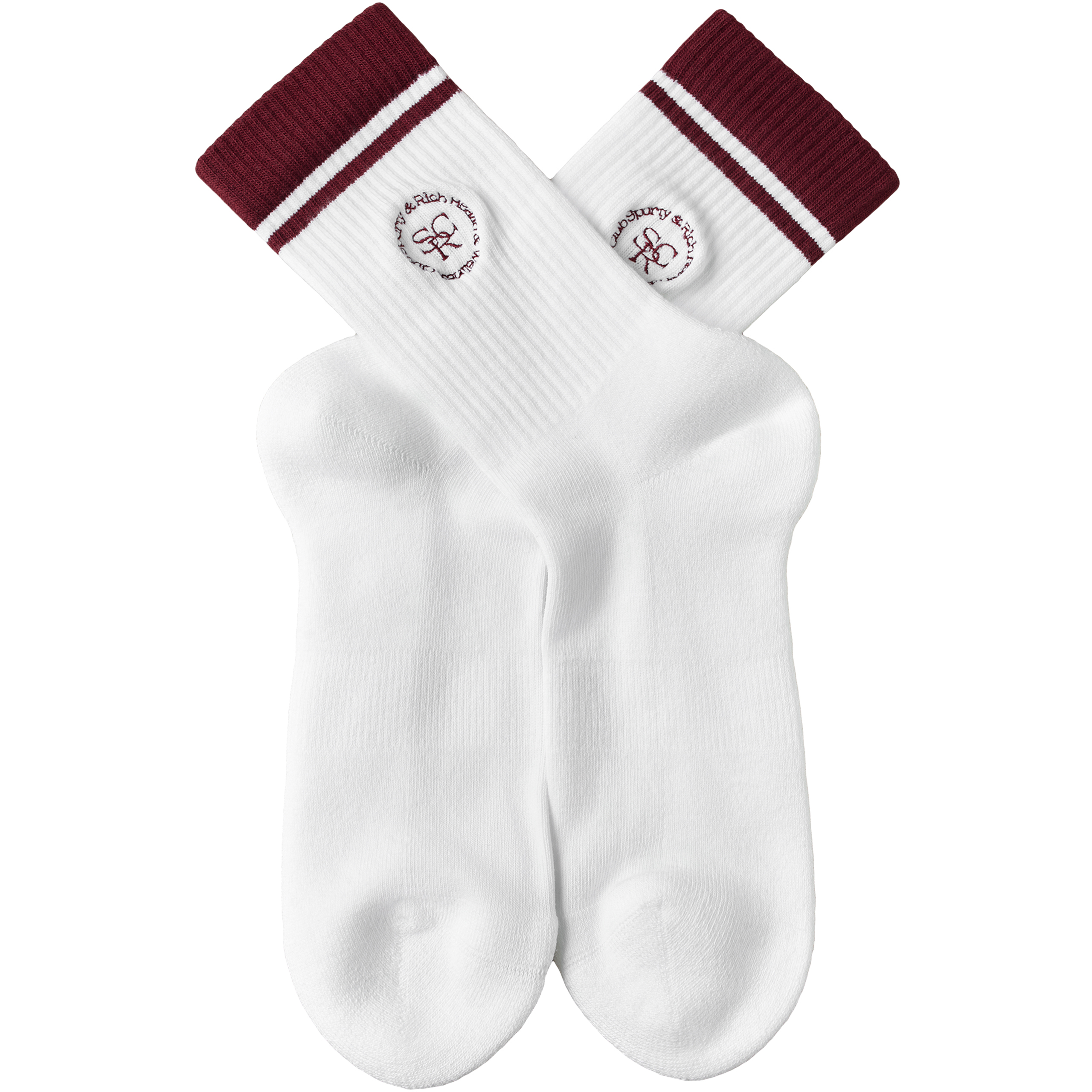 Белые носки с вышивкой SPORTY & RICH SOAW232WH, размер One Size - фото 2