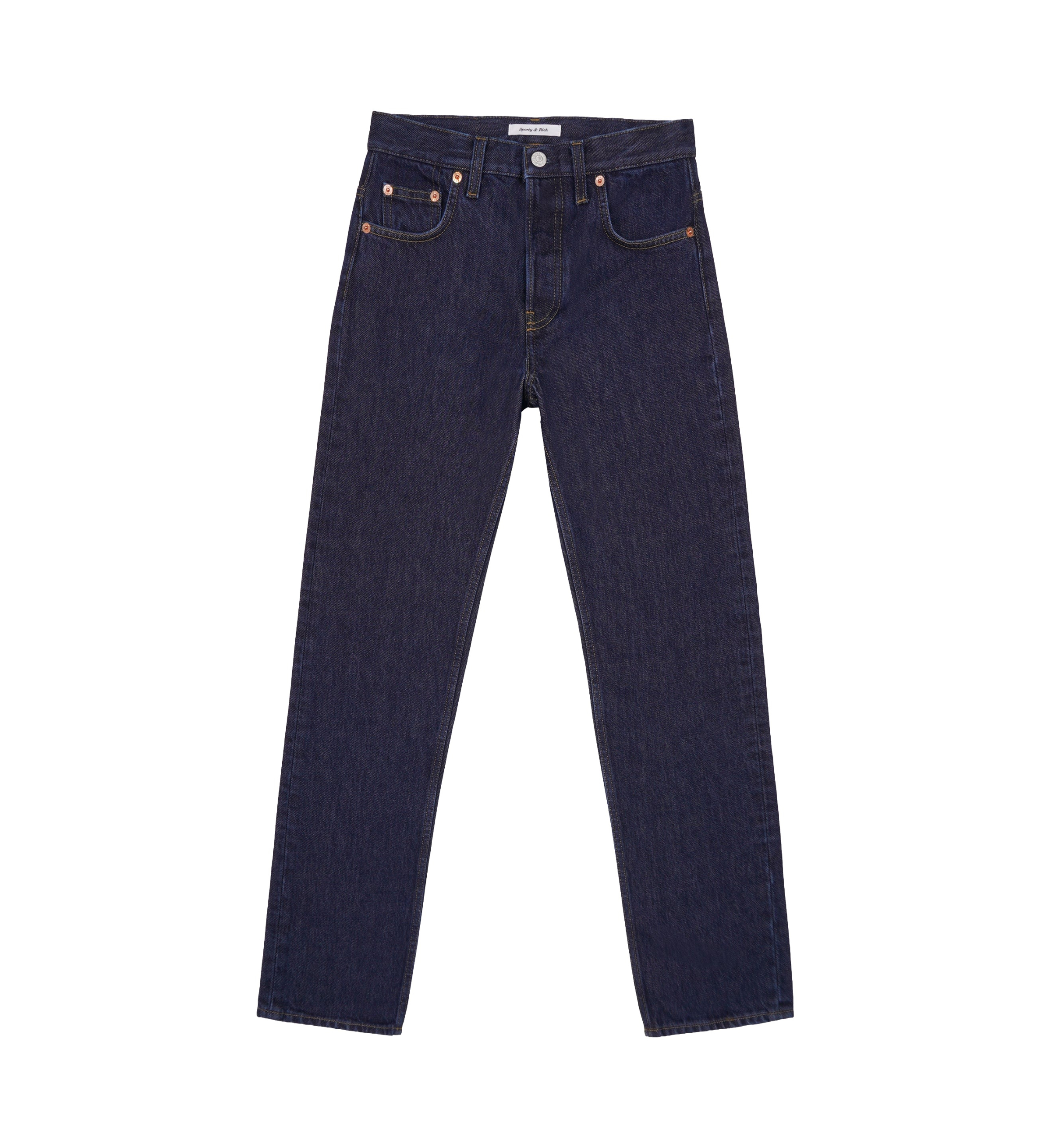 Прямые джинсы с контрастной строчкой SPORTY & RICH JEAW231OW, размер 24;26;28;30;32 - фото 1