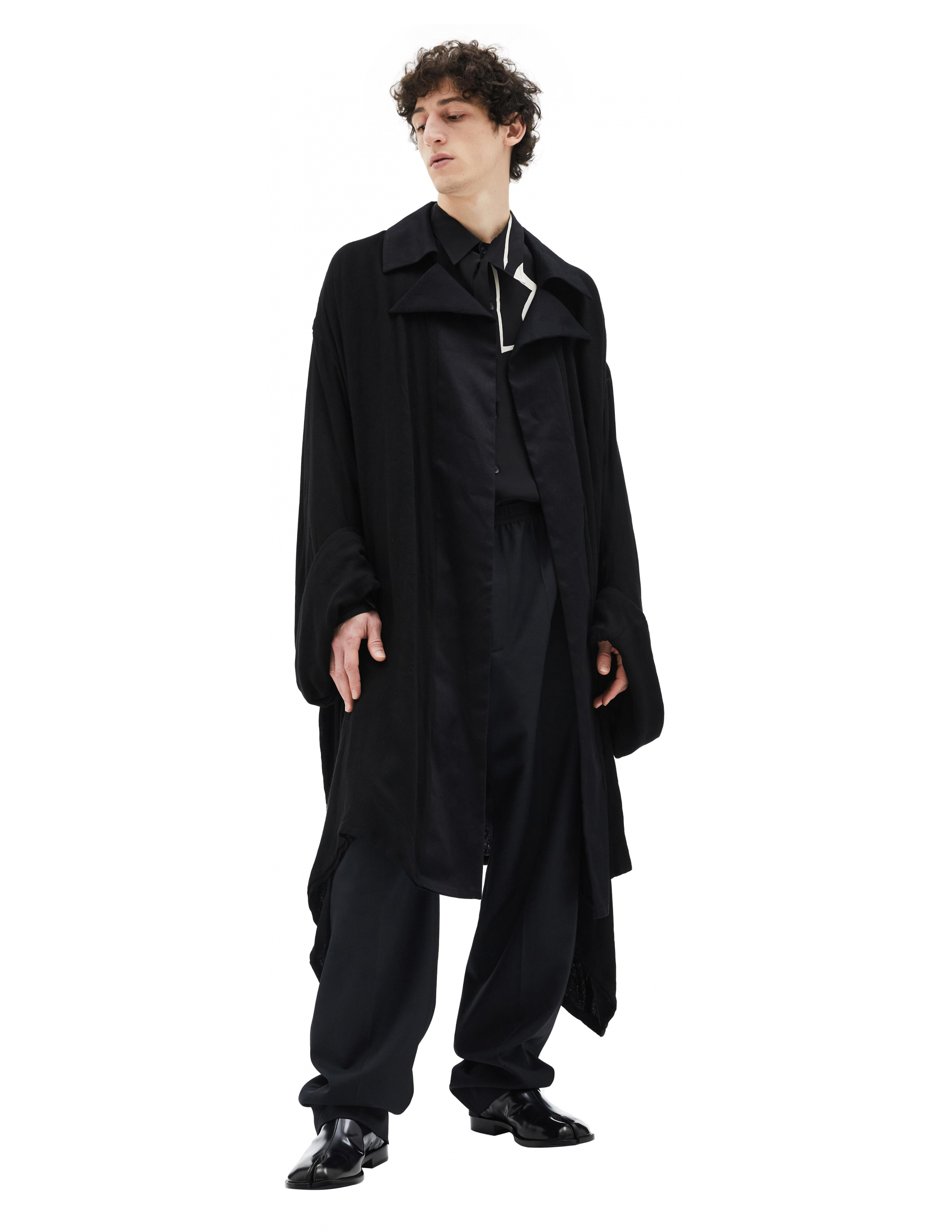Пальто с объемными рукавами - Yohji Yamamoto FX-C09-202-1