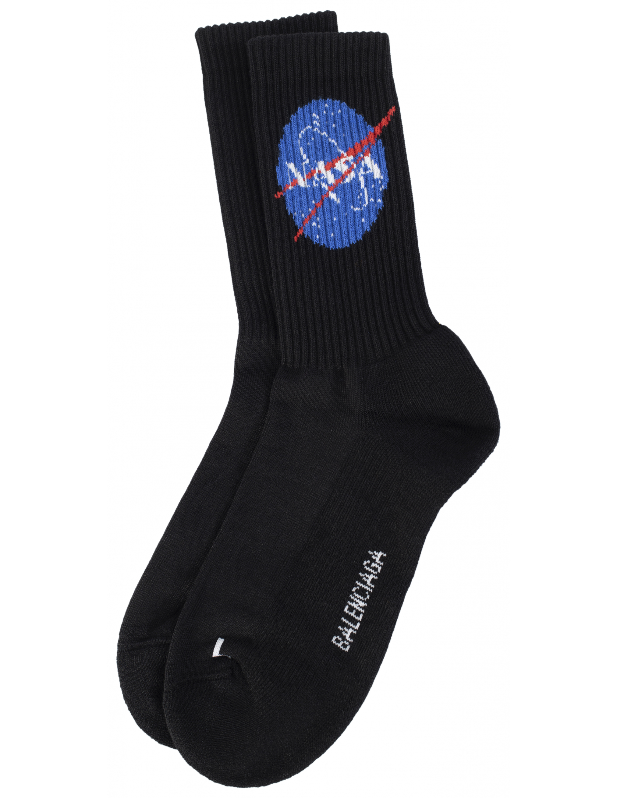 Черные носки с принтом NASA Balenciaga 658129/472B4/1000, размер XL;L