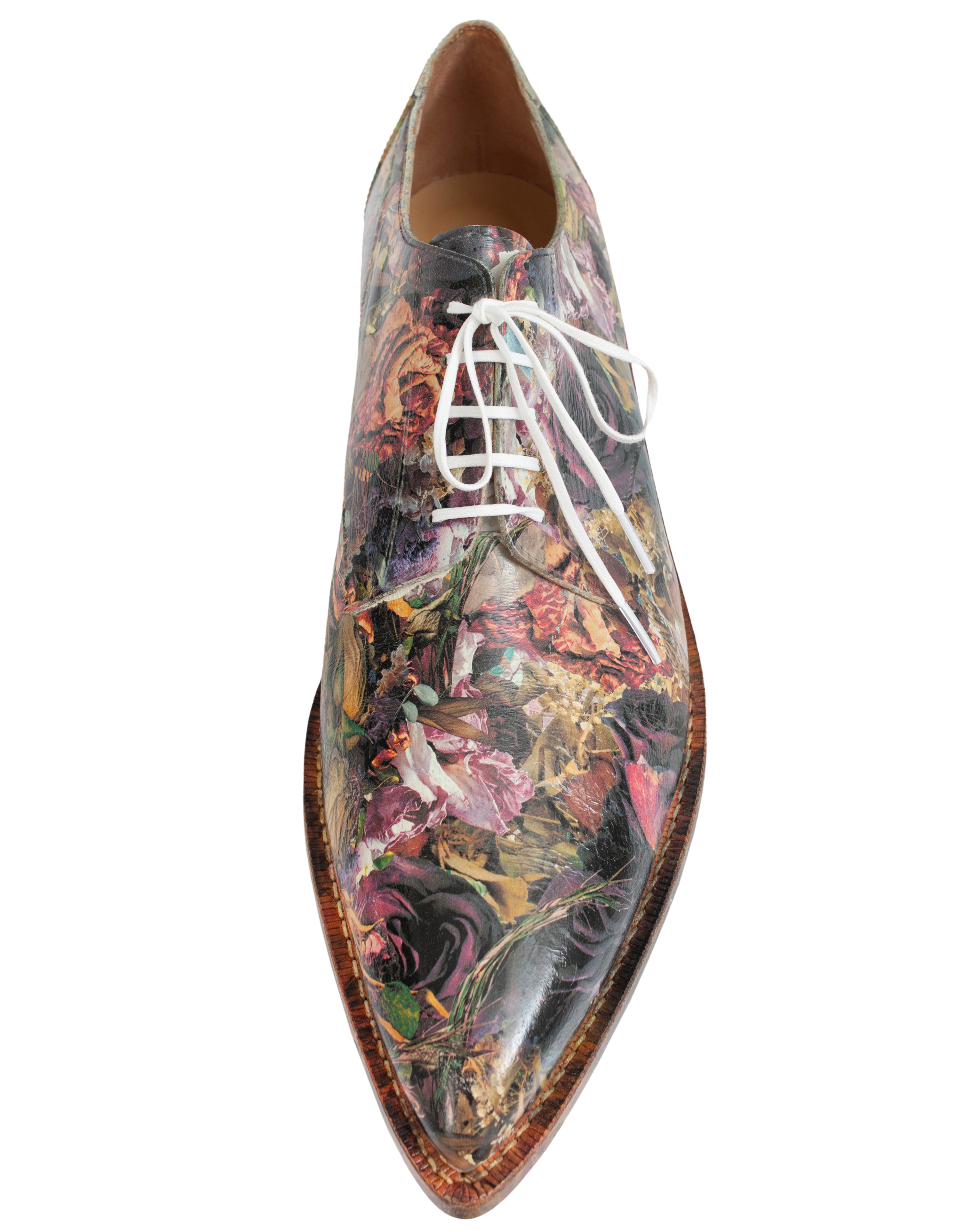 Кожаные туфли с цветочным принтом - Comme des Garcons PI-K103-001-1 Фото 2