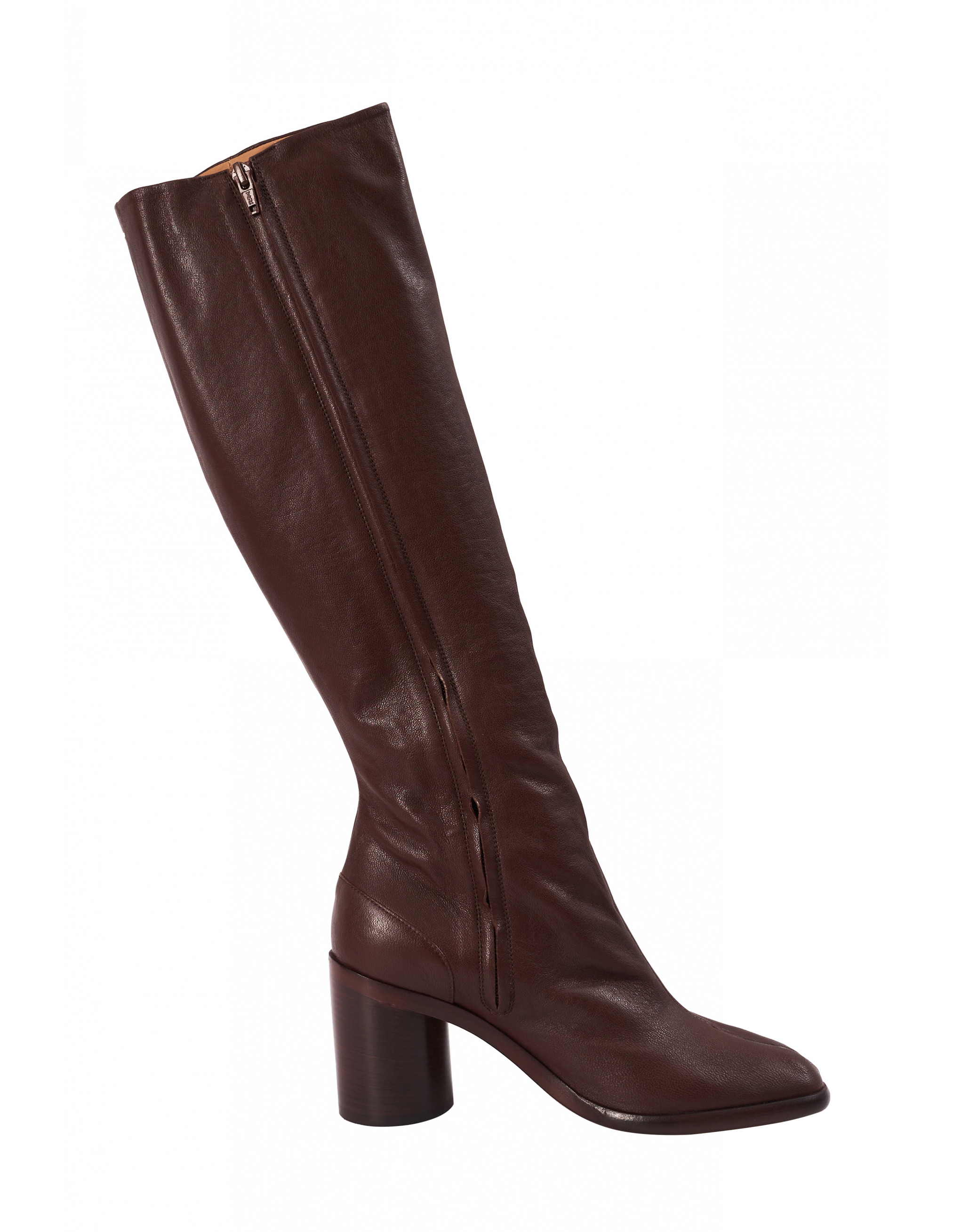 Бордовые кожаные сапоги Tabi - Maison Margiela  S34WW0057/P3753/T2148 Фото 6