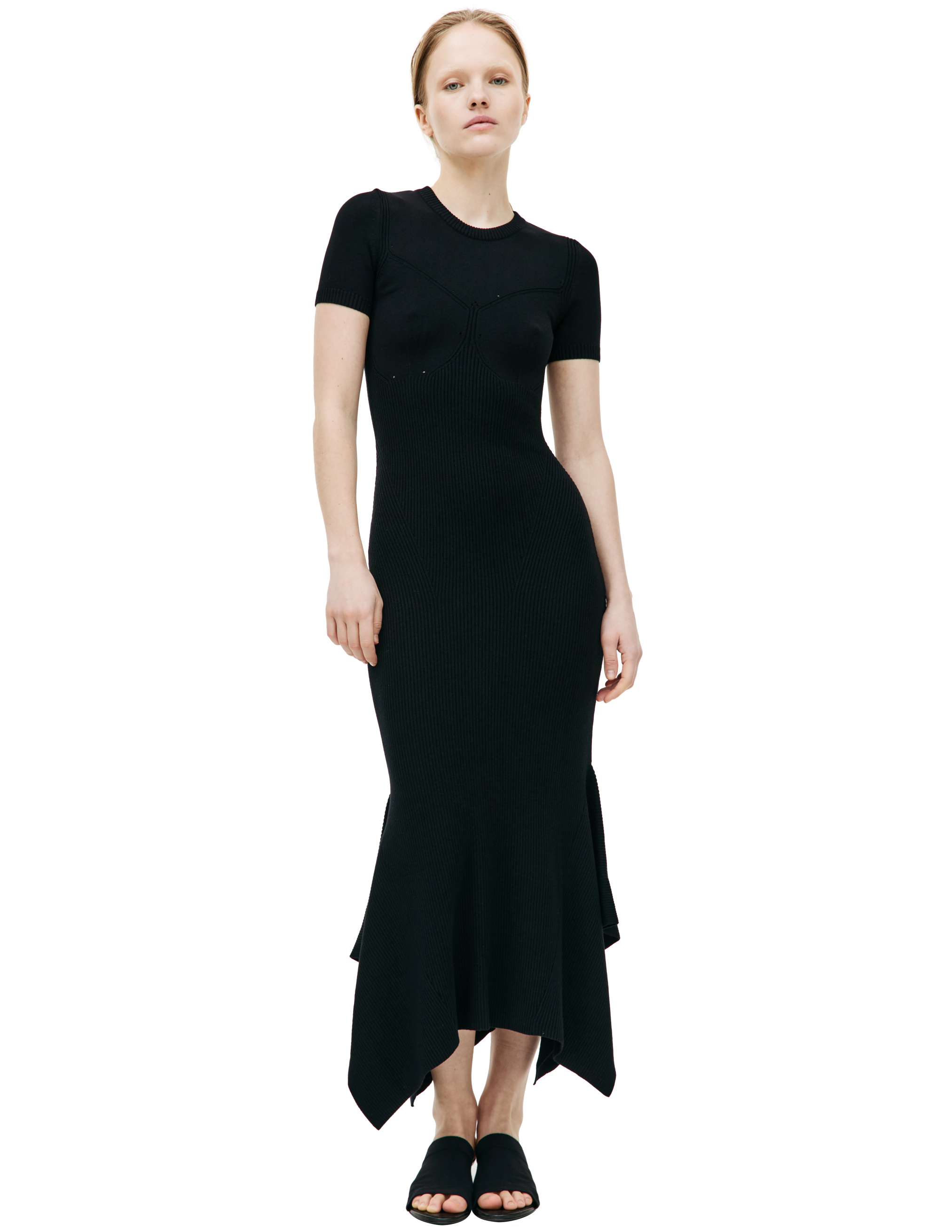 Платье макси с асимметричным подолом MARINE SERRE WDR223/CKNI0511/BK99, размер S;M;XL