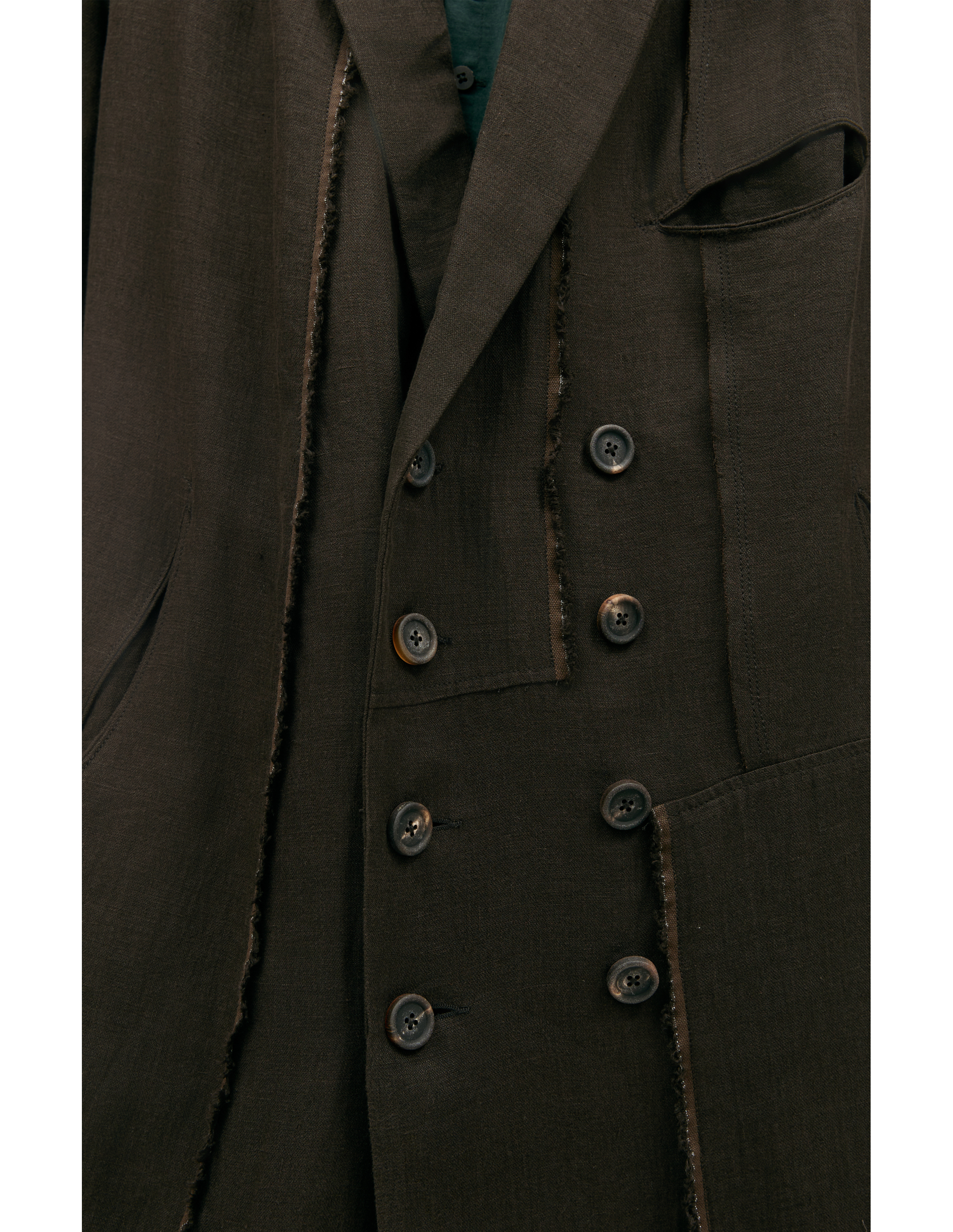 Двубортное пальто изо льна Ziggy Chen 0M2311101, размер 52 - фото 6