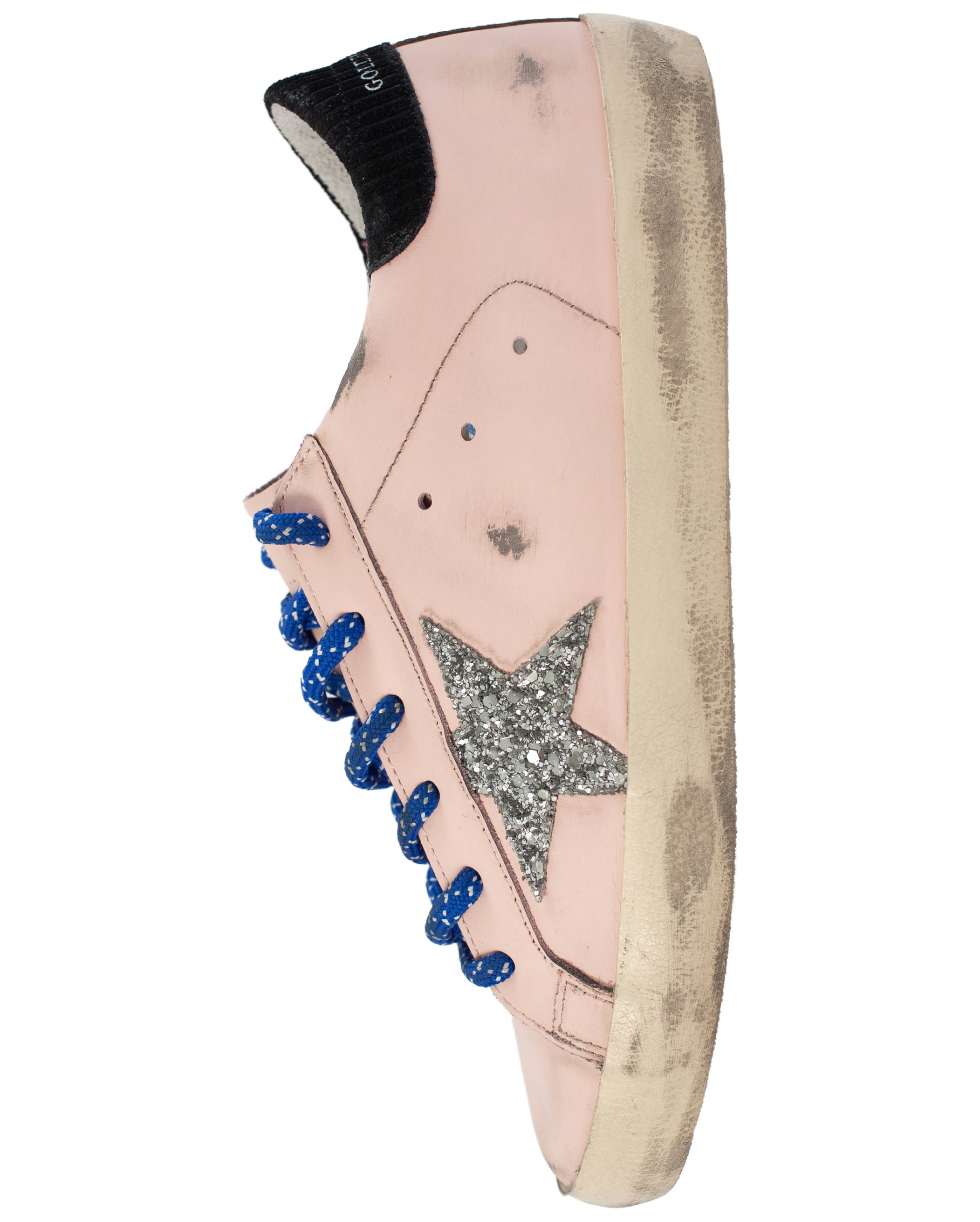 Розовые кеды Superstar с синими шнурками - Golden Goose GWF00101/F001895/25590
