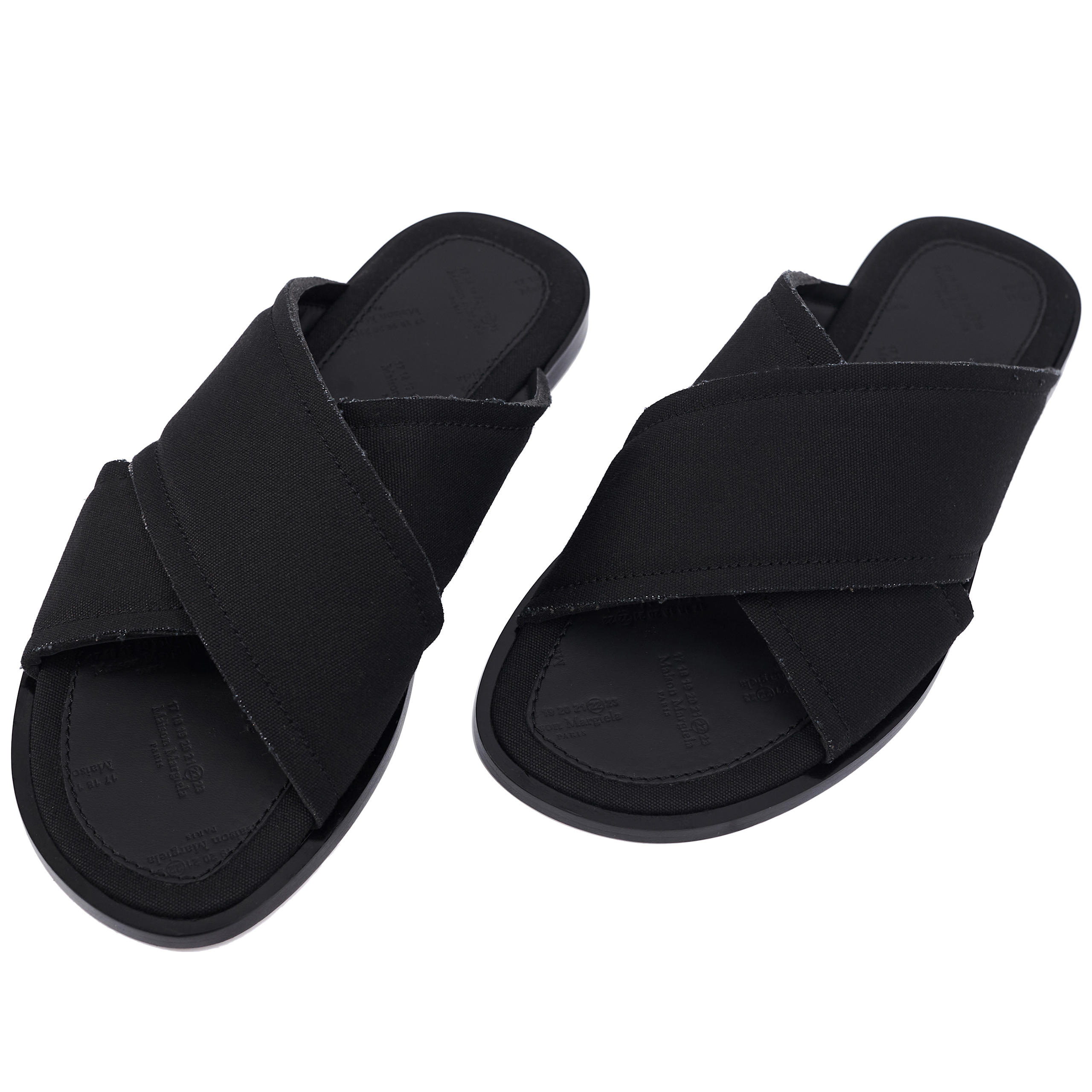 Текстильные сандалии черного цвета - Maison Margiela S57WX0074/P3958/T8013