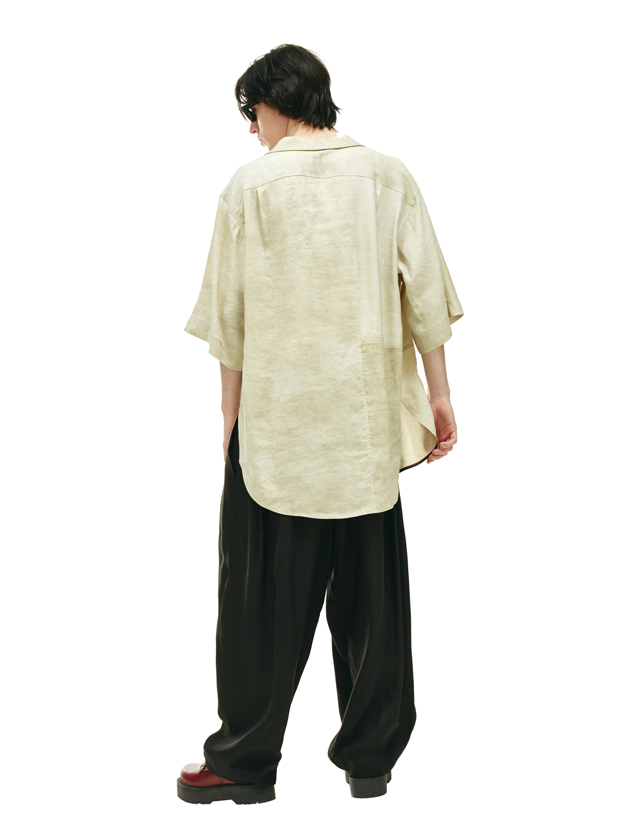 Бежевая рубашка с коротким рукавом Ziggy Chen 0M2220710, размер 48 - фото 3