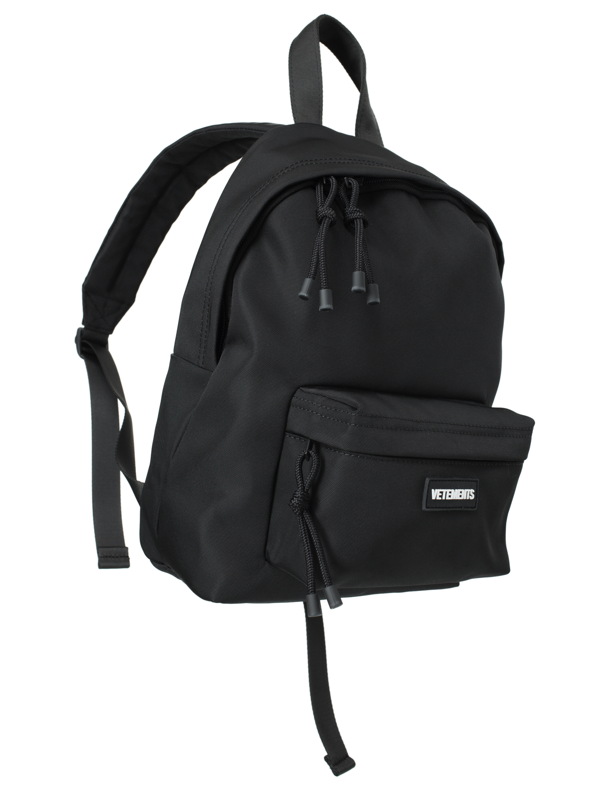 Черный рюкзак с логотипом VETEMENTS UE54BA260B/1102, размер One Size UE54BA260B/1102 - фото 1