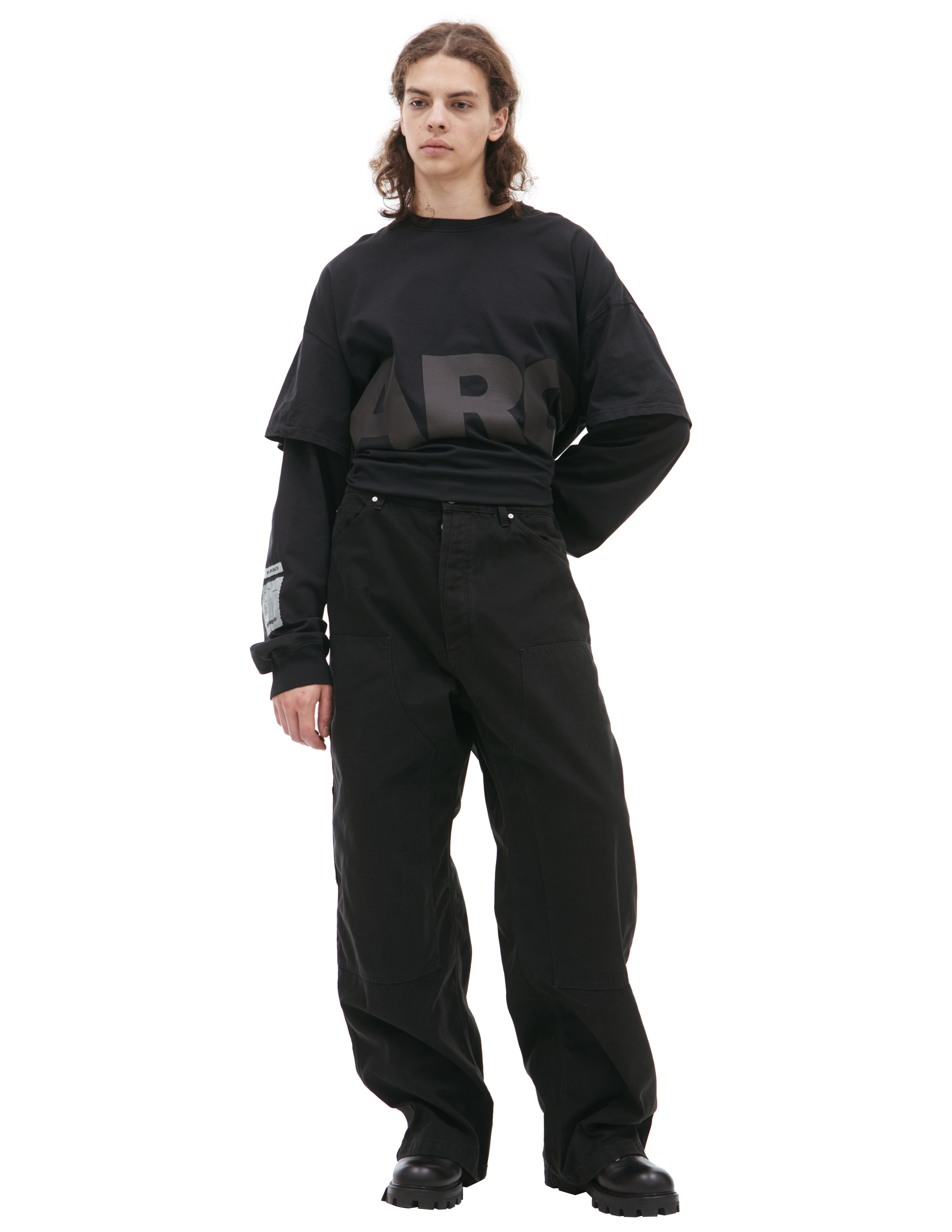 Черные брюки с патчем