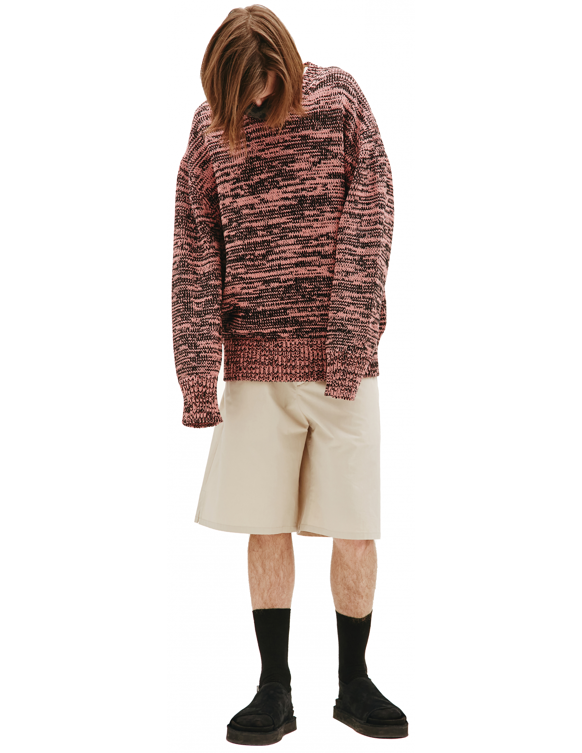 Розово-черный свитер OAMS751767/OSY24001A/662