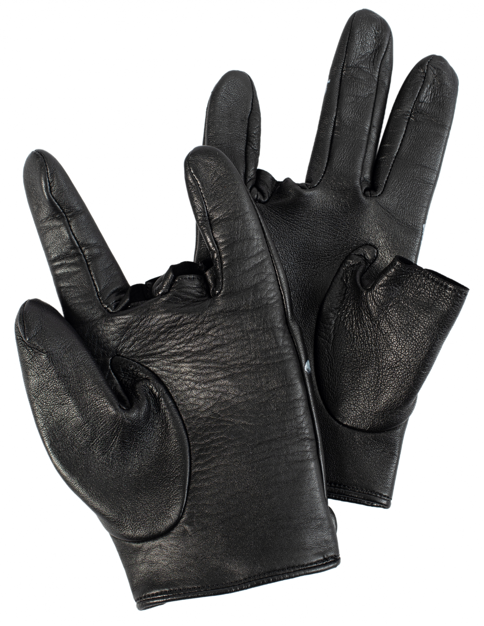 Кожаные перчатки с принтом Yohji Yamamoto HX-W04-774-1, размер 3 - фото 2