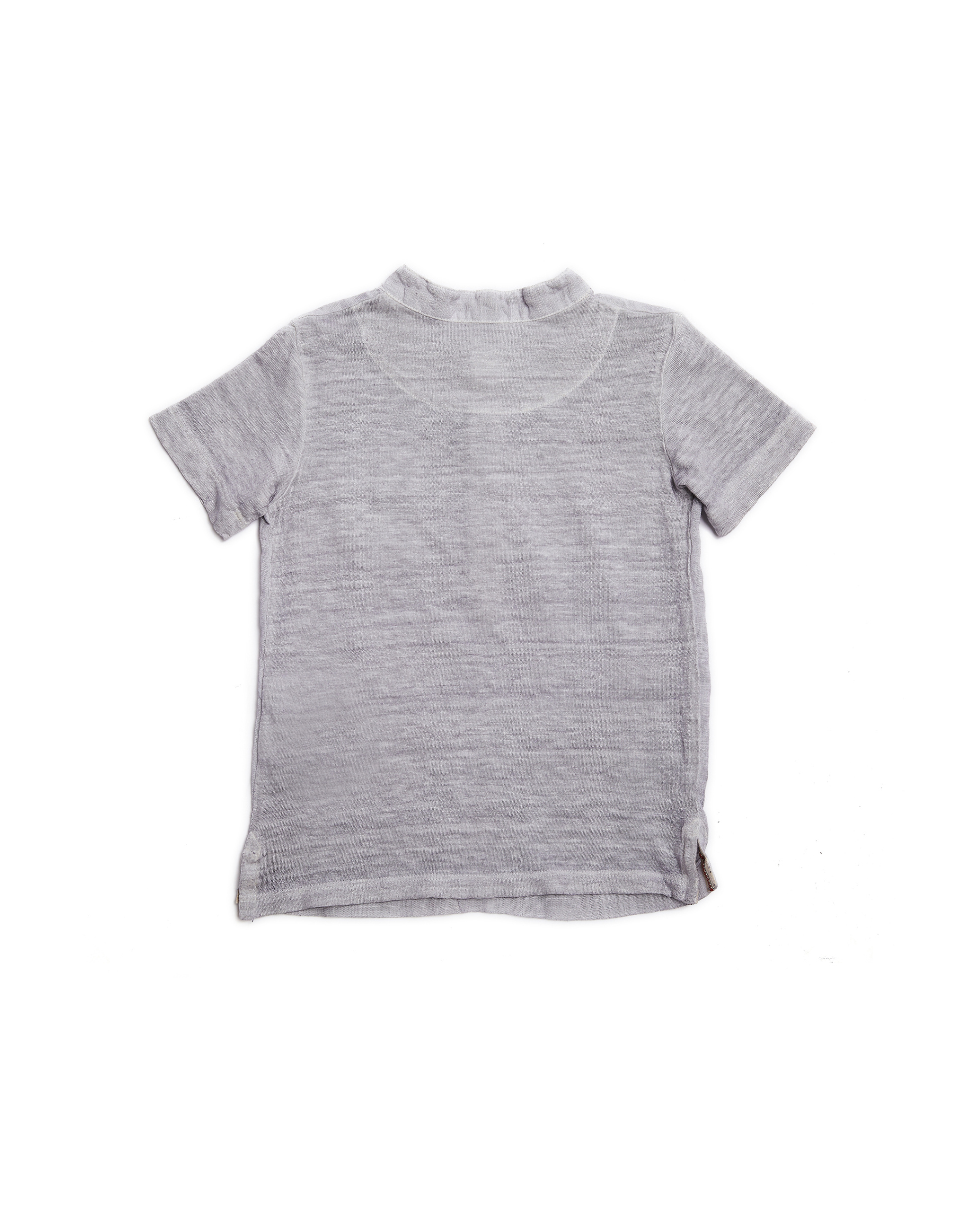 120% Lino Kids Серая льняная футболка