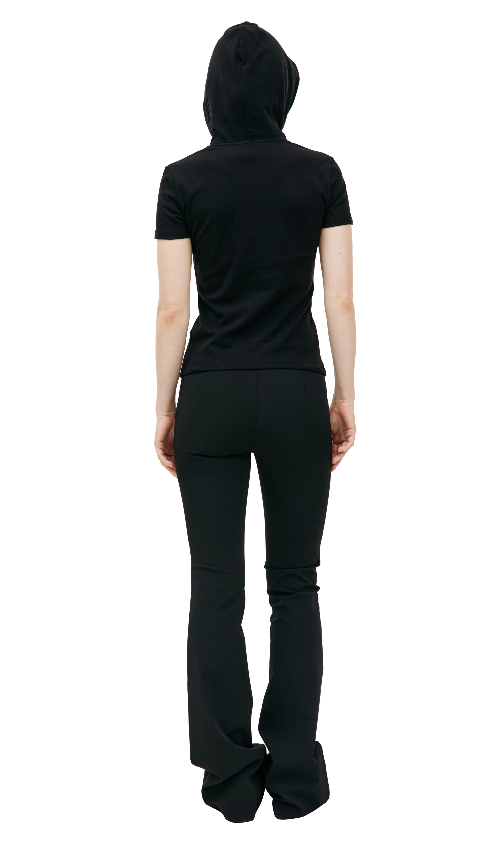 Blumarine Черная футболка с капюшоном