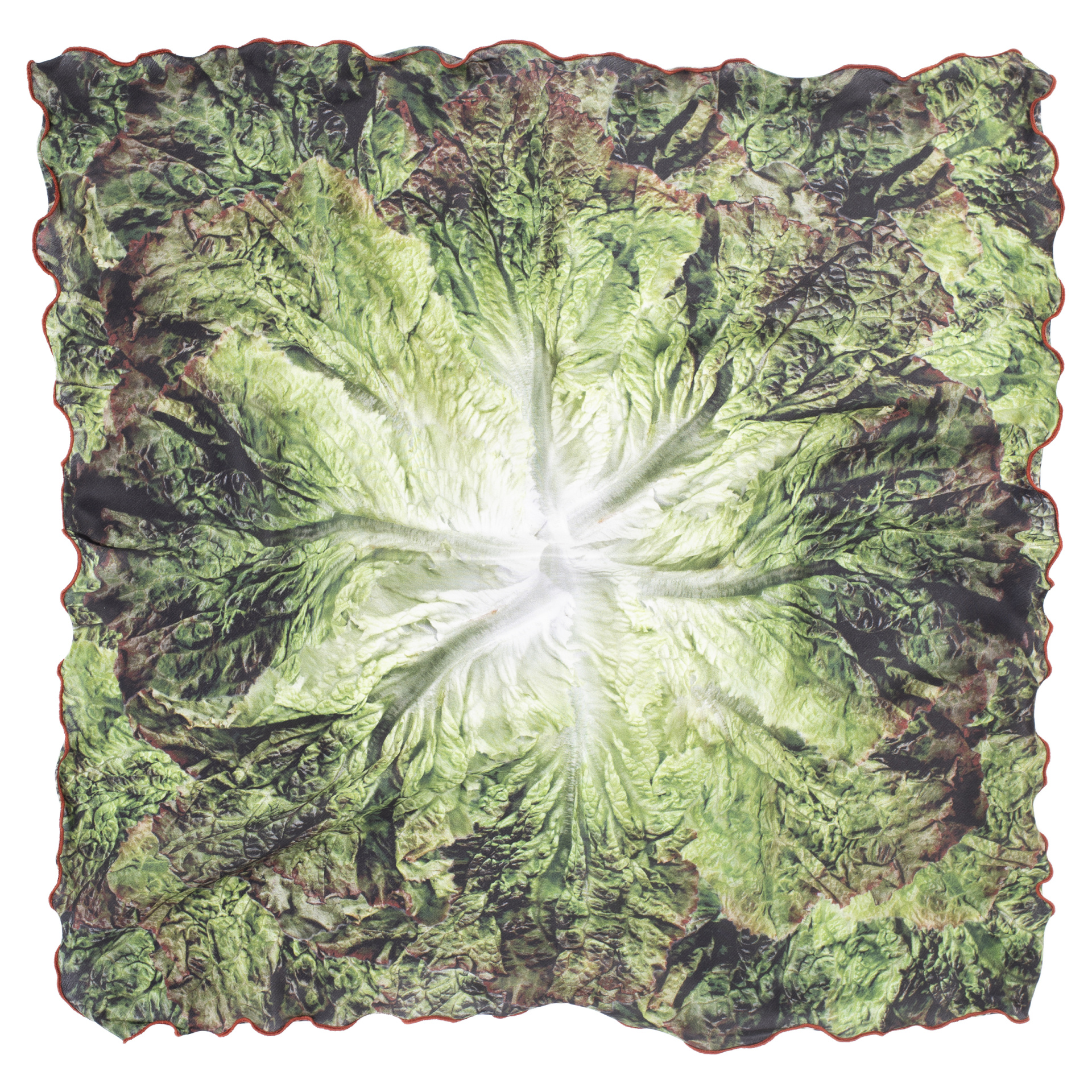 Doublet Шелковый шарф с принтом салатного листа