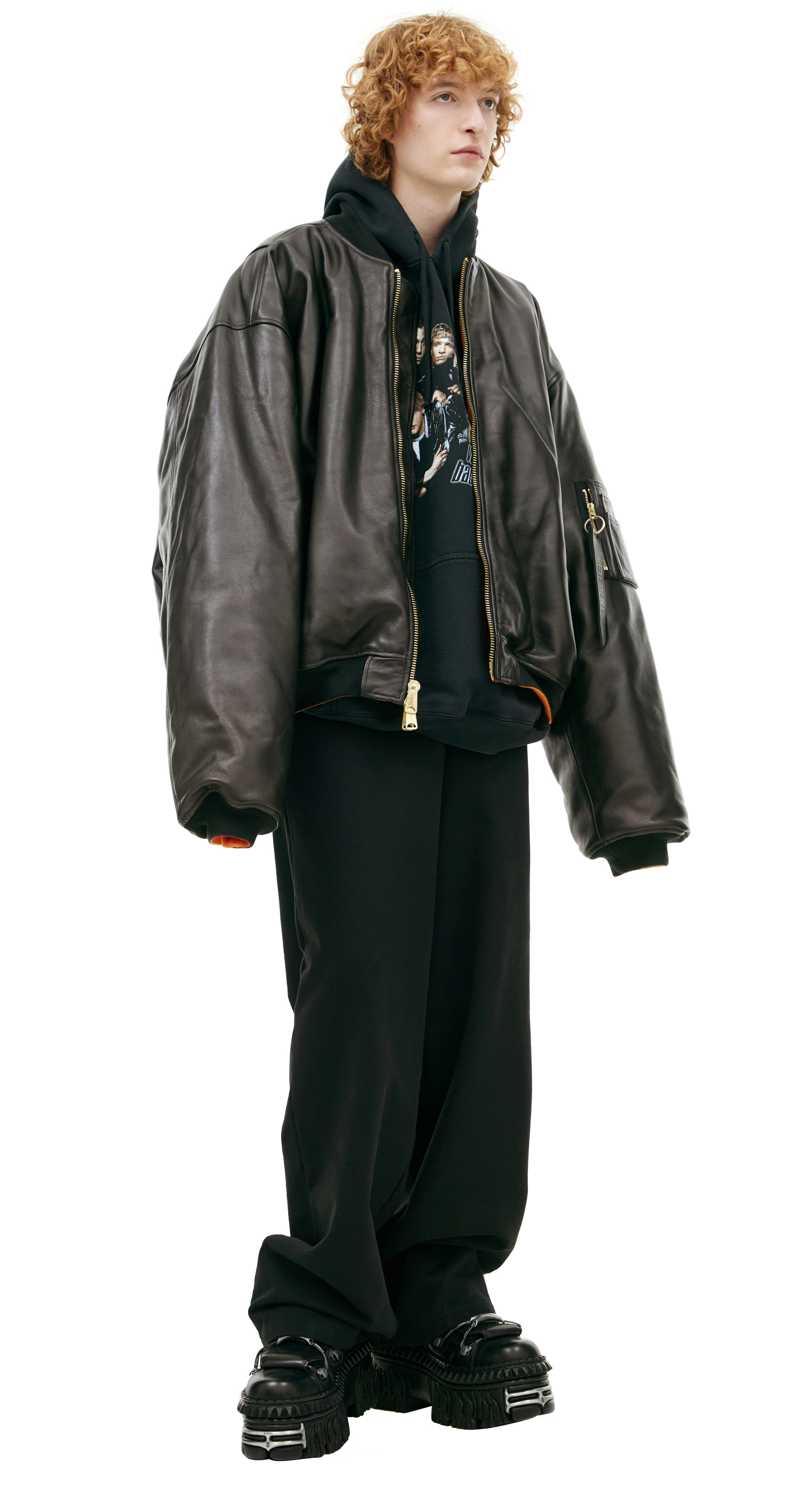 VETEMENTS Черный бомбер из кожи