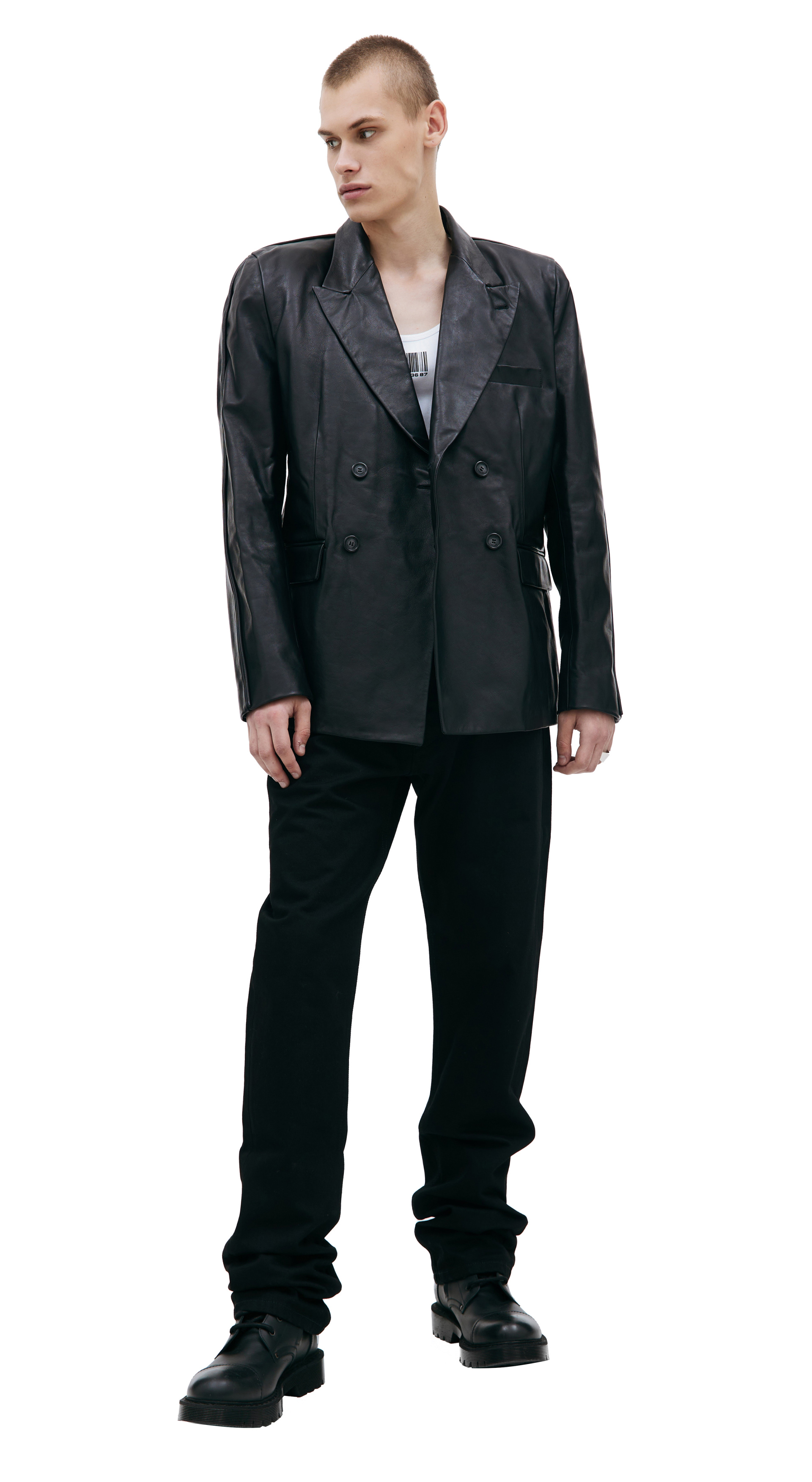 VTMNTS Черный кожаный пиджак