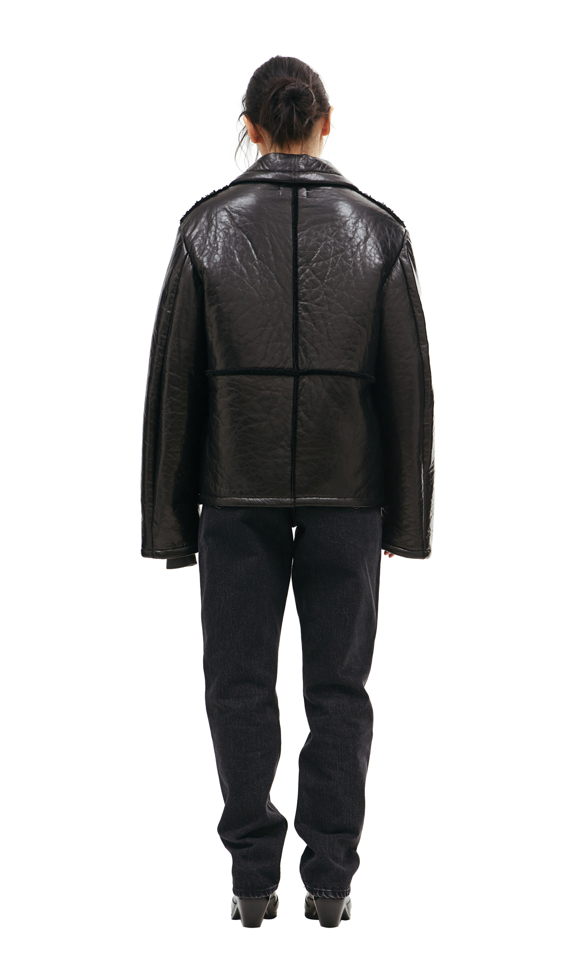 Enfants Riches Déprimés Черная дубленка с накладными карманами