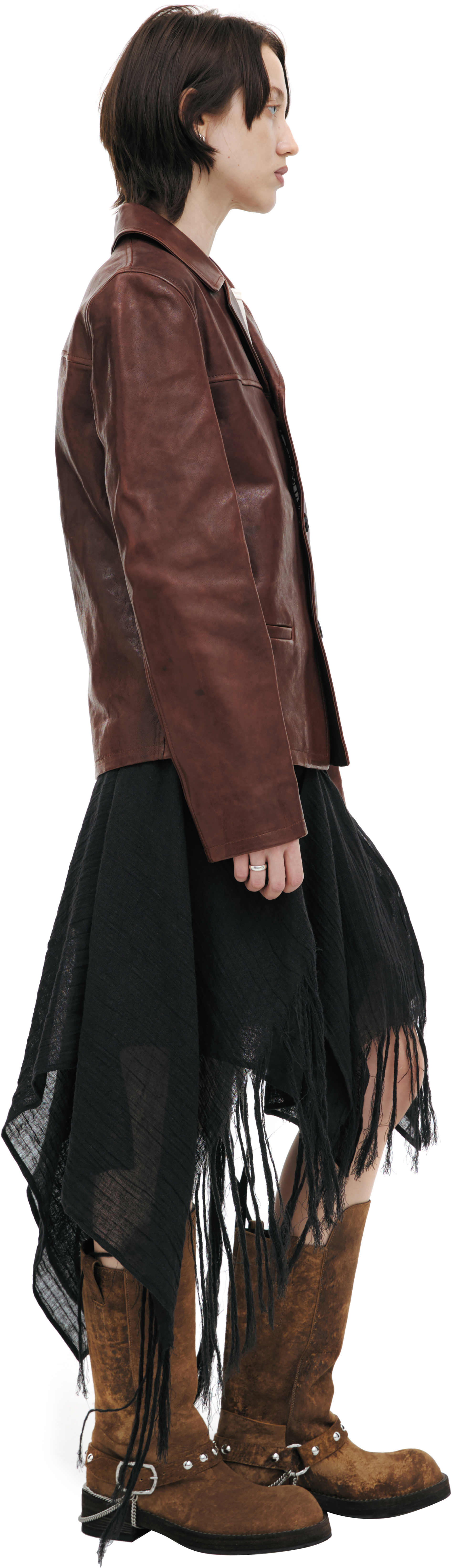 Ann Demeulemeester Полупальто из кожи