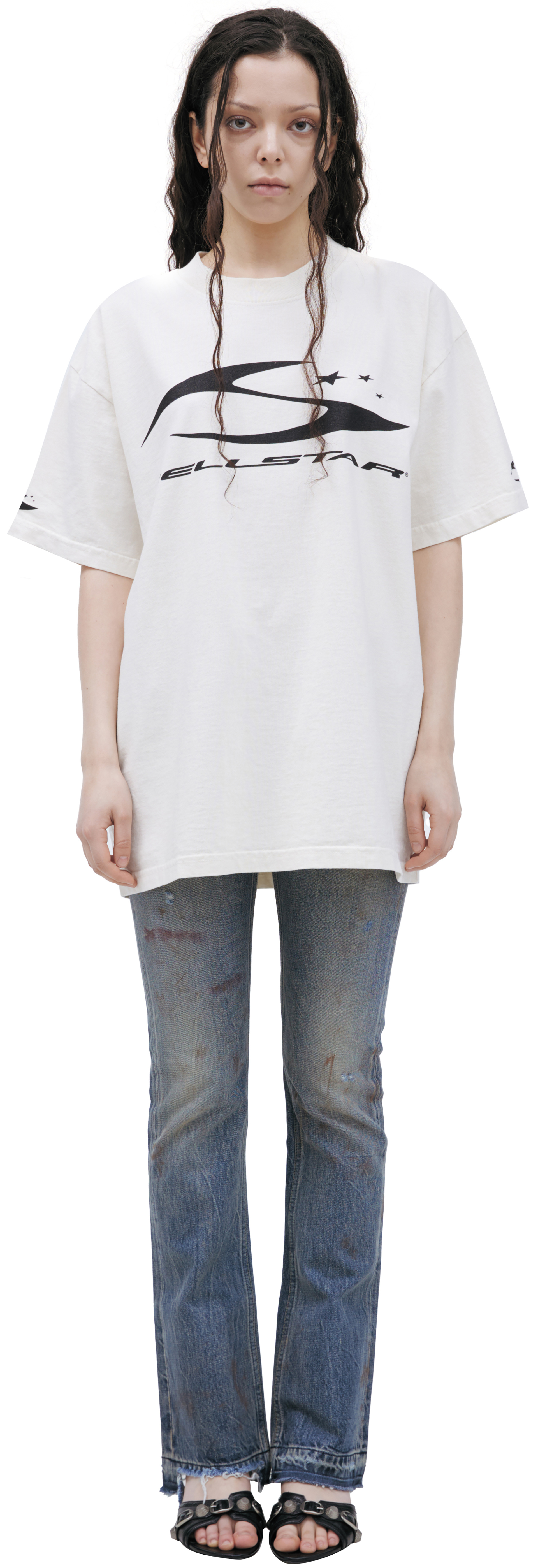 Hellstar Белая футболка с логотипом