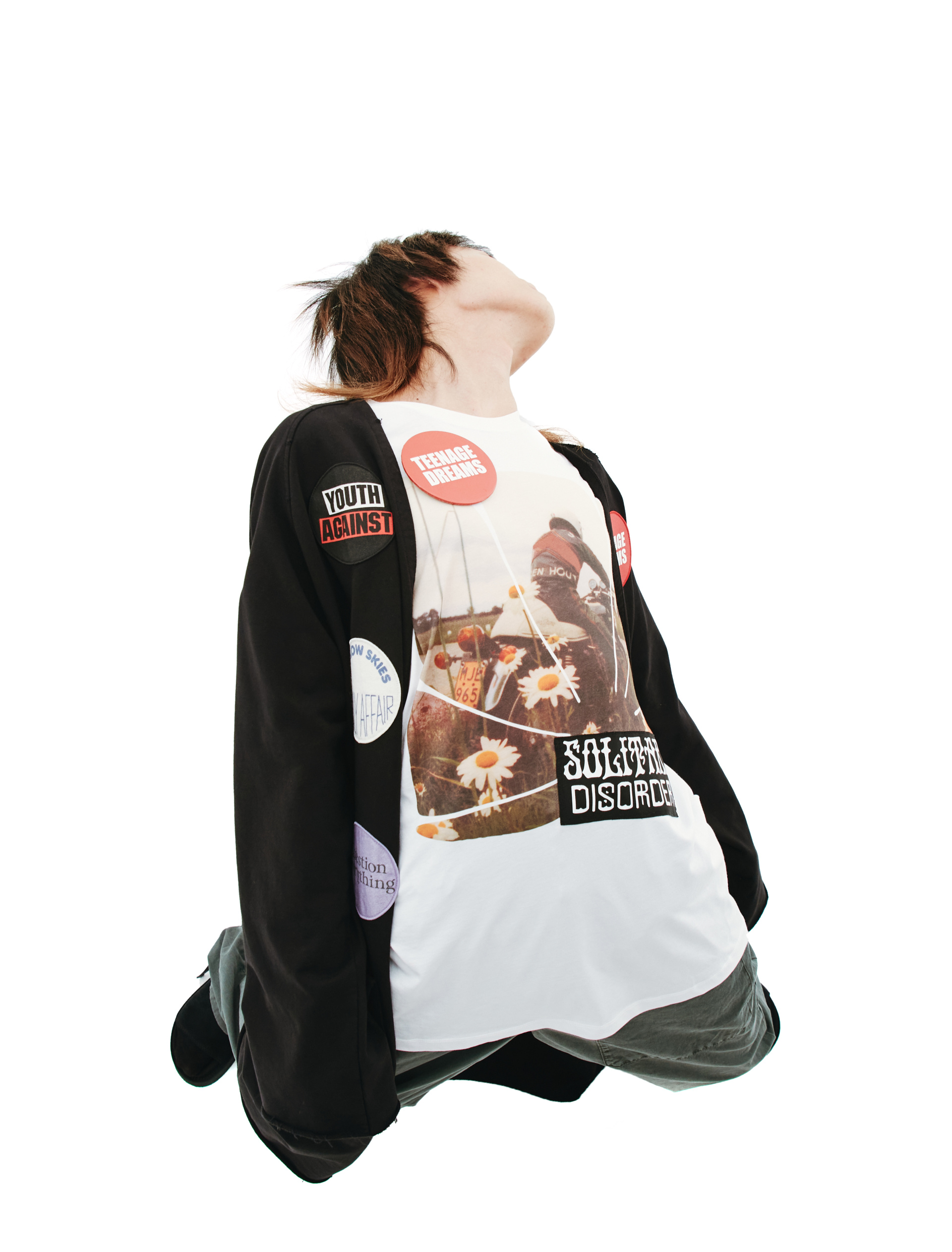 Raf Simons Белая футболка с принтом