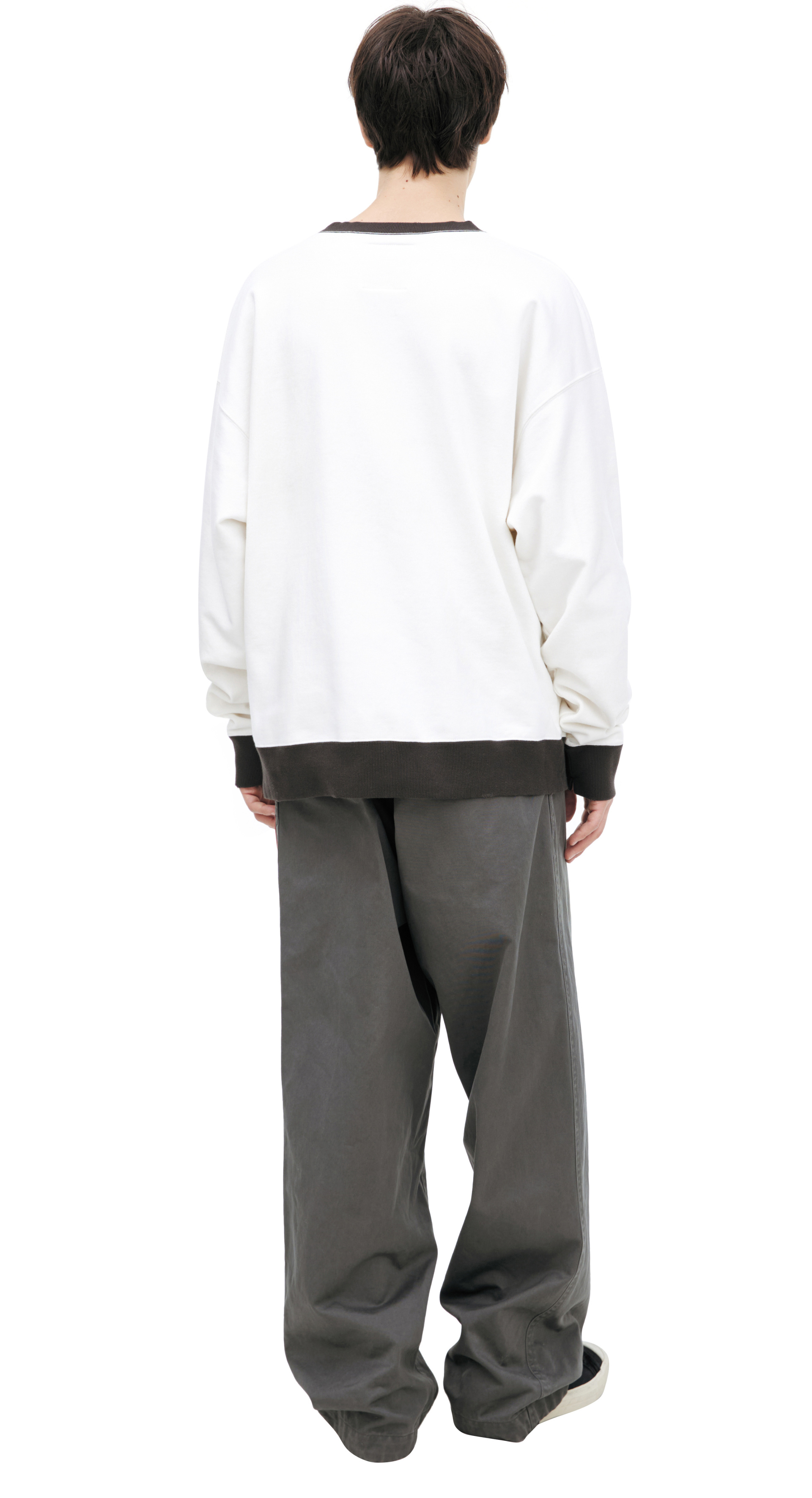 Maison Mihara Yasuhiro Белый свитшот с принтом