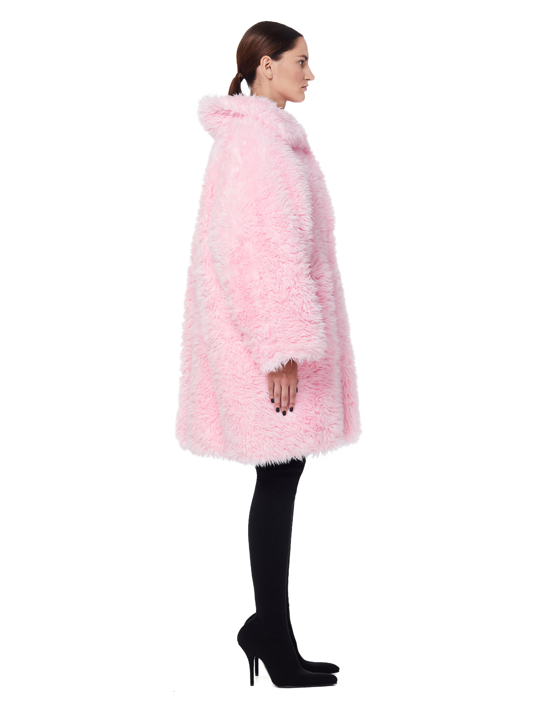 Balenciaga Розовая шуба Swing из искусственного меха