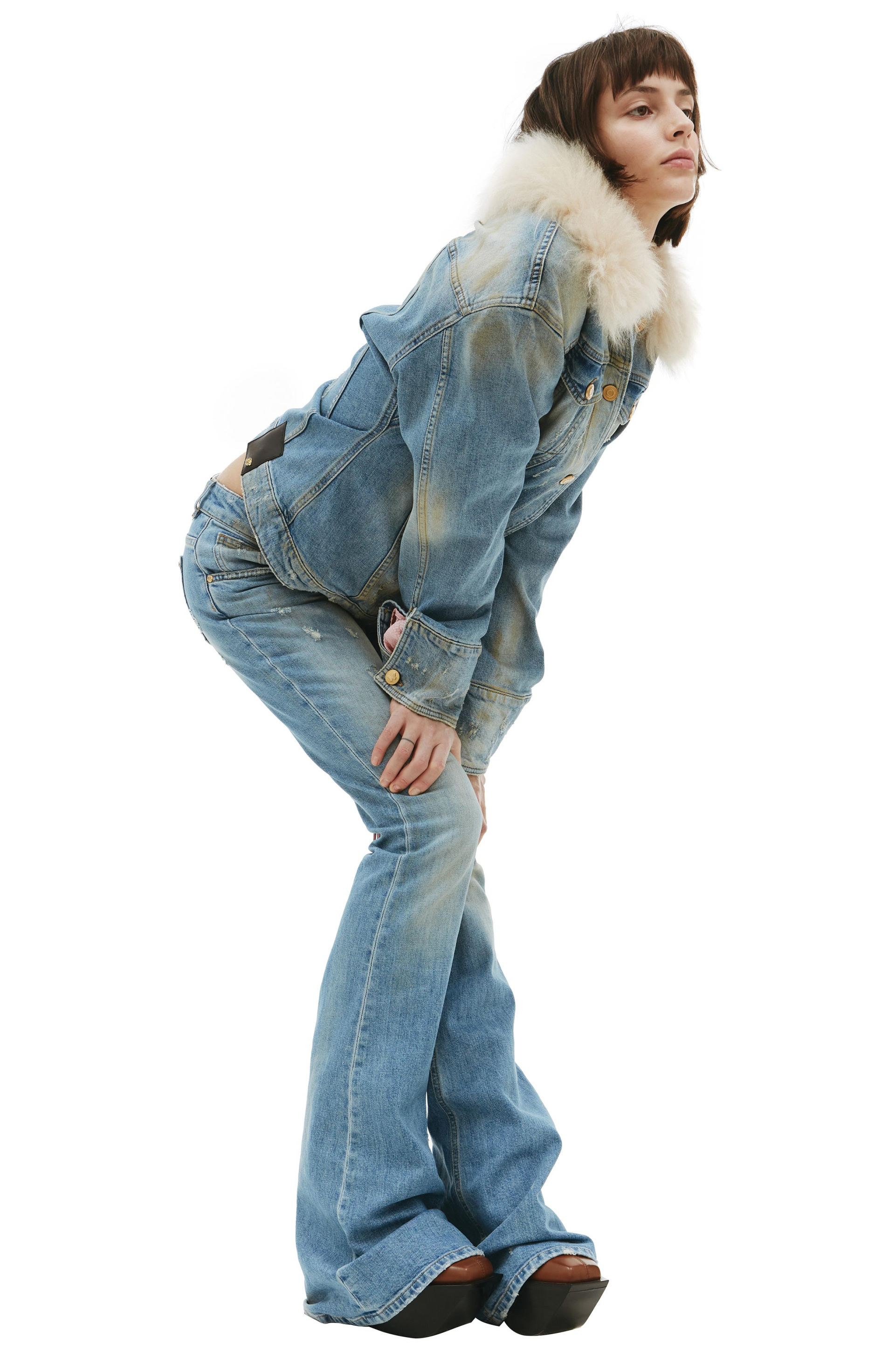 Blumarine Джинсовая куртка с мехом