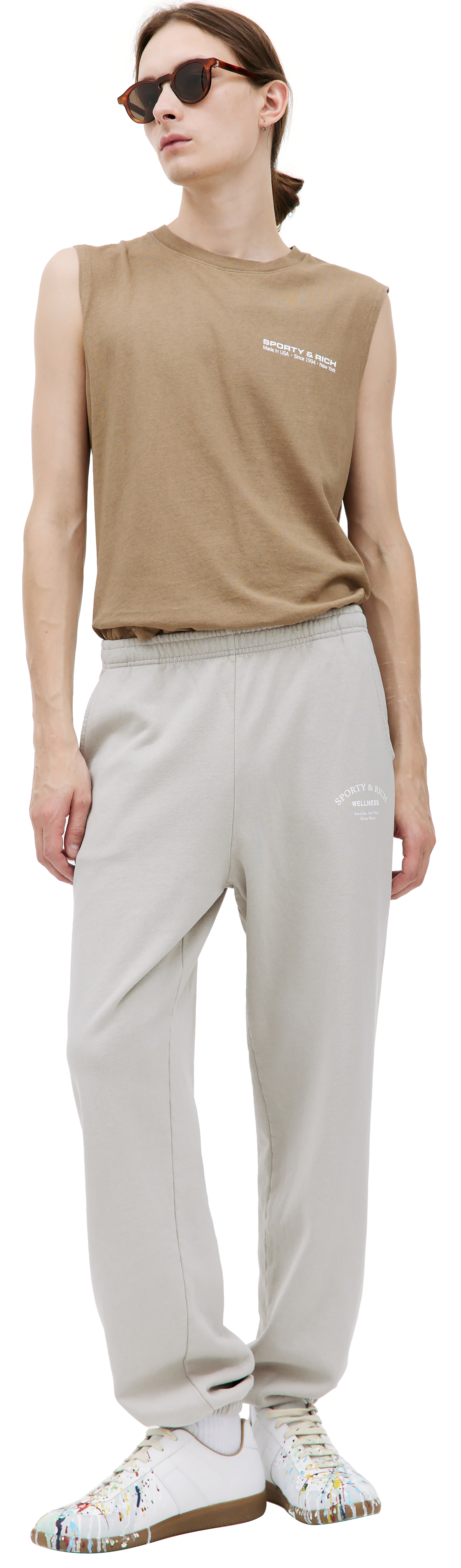 SPORTY & RICH Спортивные брюки с принтом \'Wellness\'