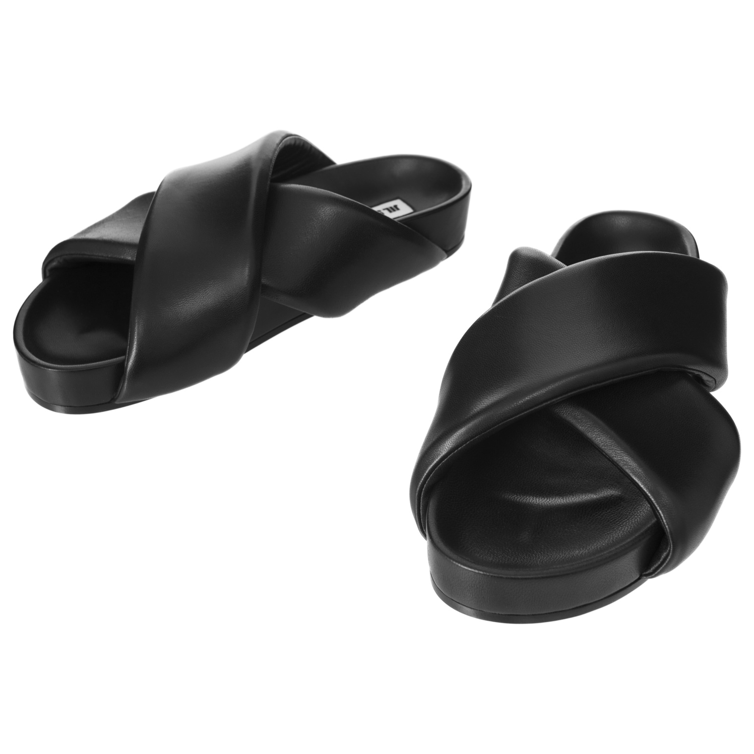 Jil Sander Черные сандалии из кожи