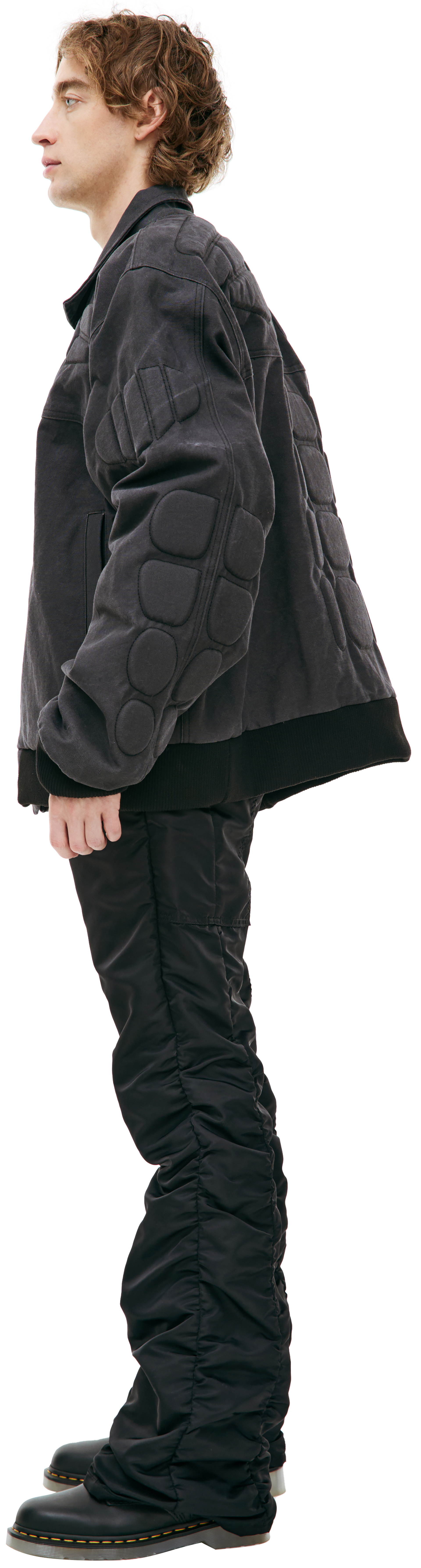 Satoshi Nakamoto Черный бомбер с элементами мотозащиты