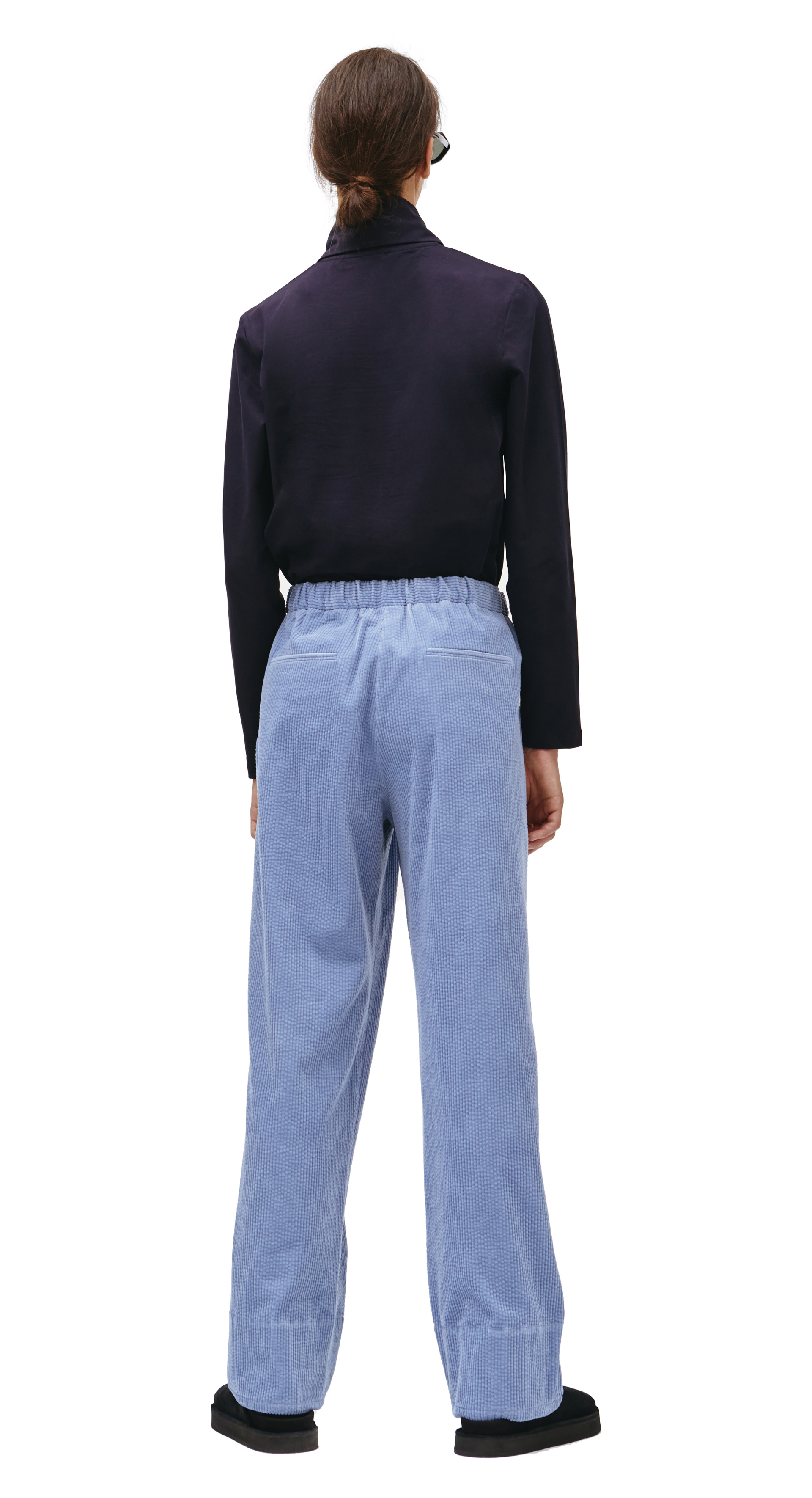 Jil Sander Голубые вельветовые брюки на резинке